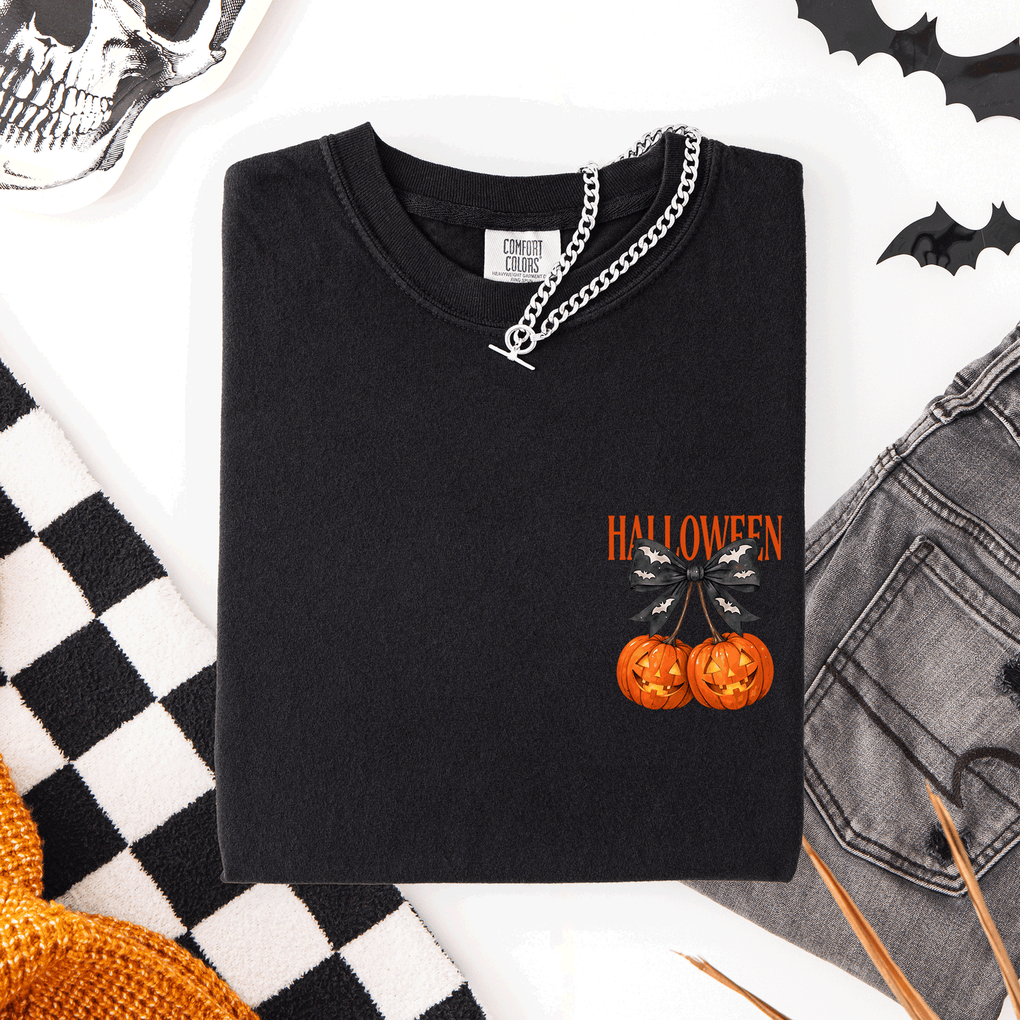 Halloween Jack o Lanterns Cute Pocket Comfort Colors T-Shirt