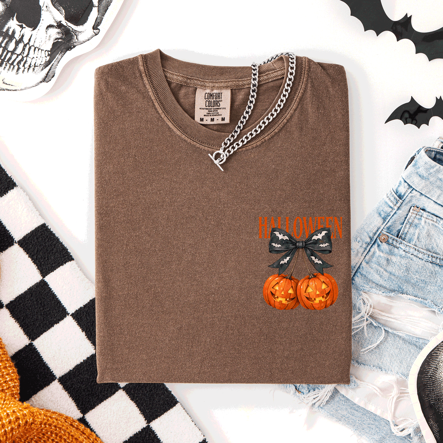 Halloween Jack o Lanterns Cute Pocket Comfort Colors T-Shirt