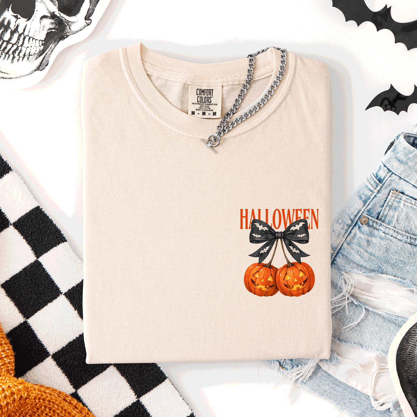 Halloween Jack o Lanterns Cute Pocket Comfort Colors T-Shirt