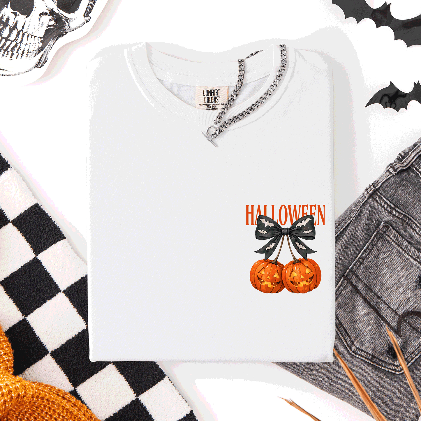Halloween Jack o Lanterns Cute Pocket Comfort Colors T-Shirt
