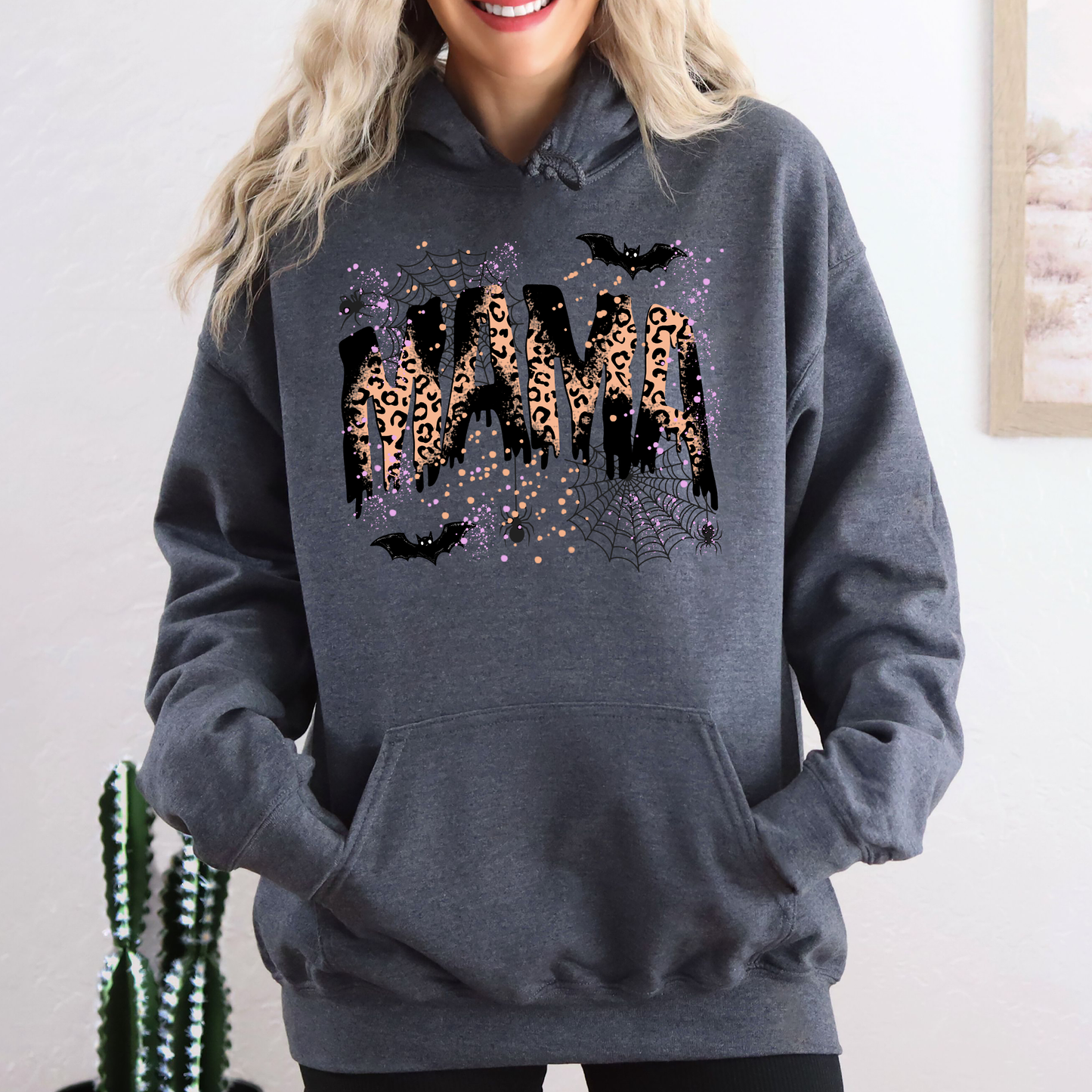 Halloween Mama Leopard Graphic Hoodie Hooded Sweatshirt Refinery Number One