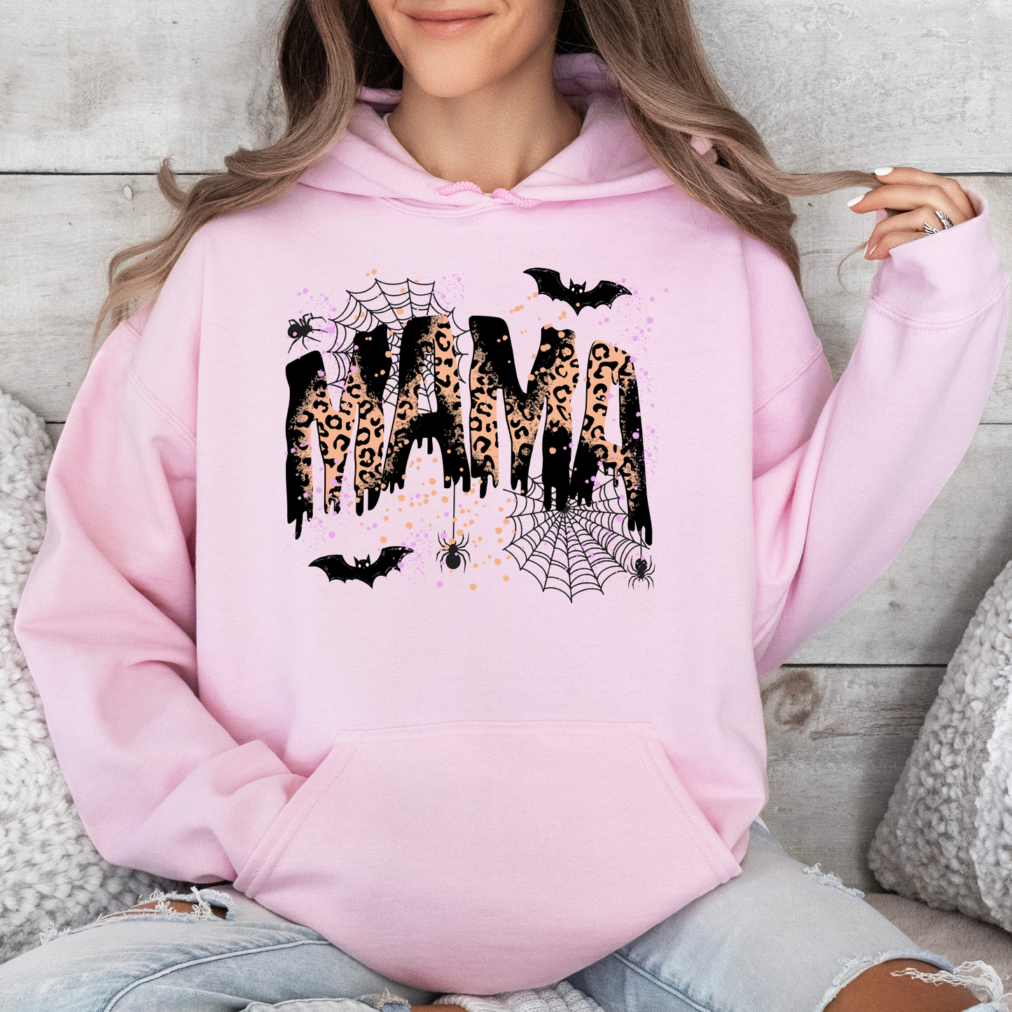 Halloween Mama Leopard Graphic Hoodie Hooded Sweatshirt Refinery Number One