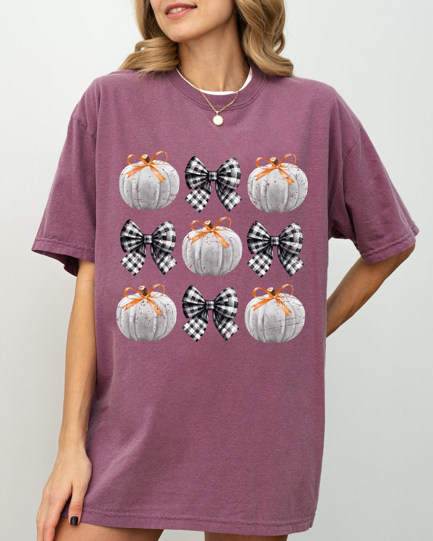 Halloween Ribbons and Pumpkins Fall Autumn Shirt Comfort Colors T-Shirt Coquette Bows