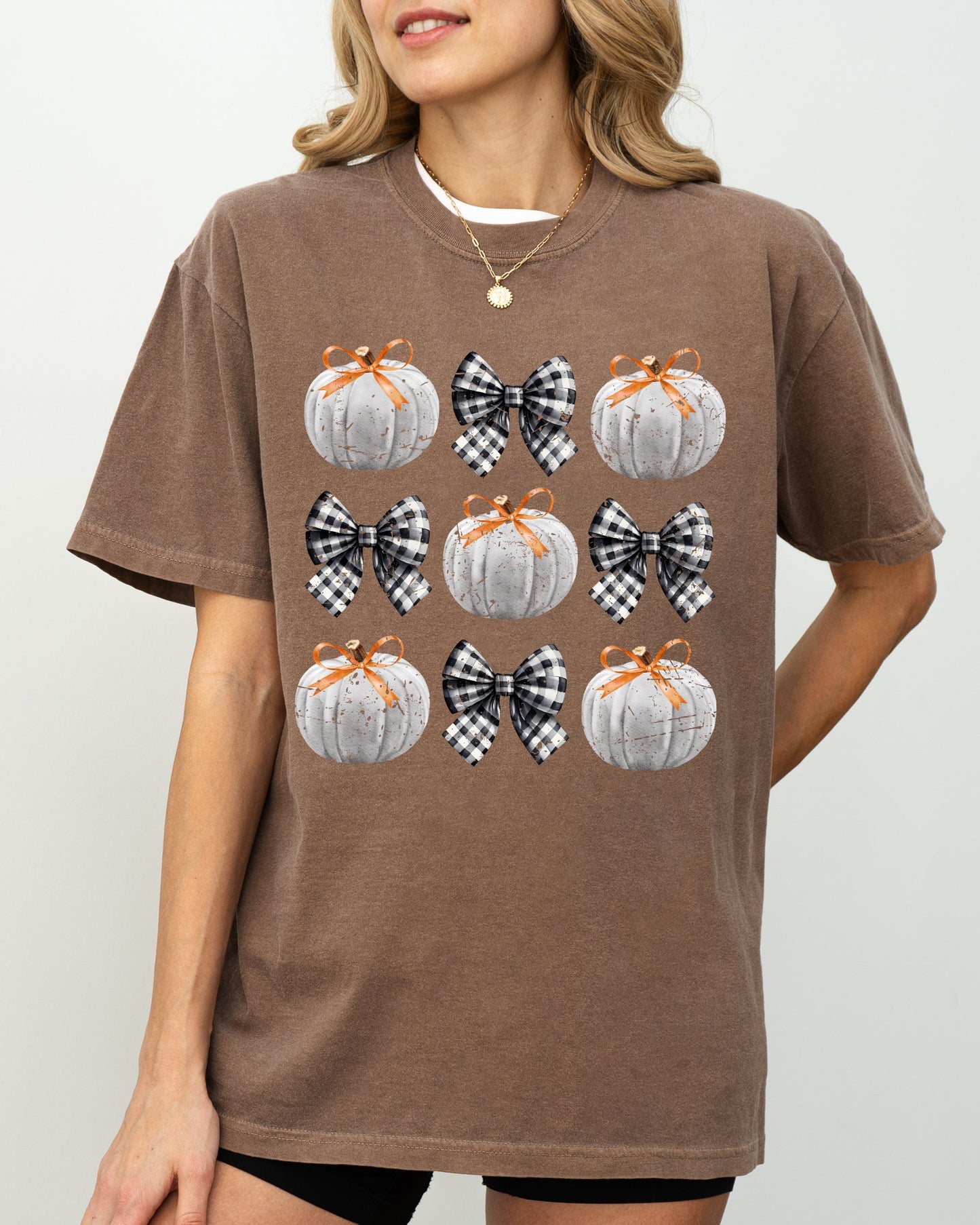 Halloween Ribbons and Pumpkins Fall Autumn Shirt Comfort Colors T-Shirt Coquette Bows