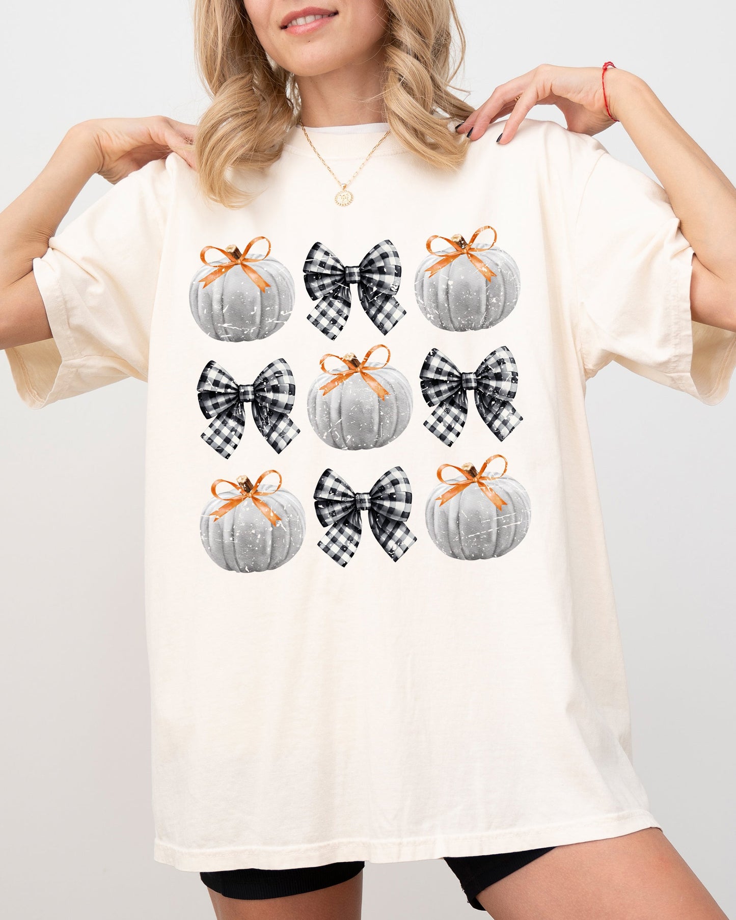 Halloween Ribbons and Pumpkins Fall Autumn Shirt Comfort Colors T-Shirt Coquette Bows