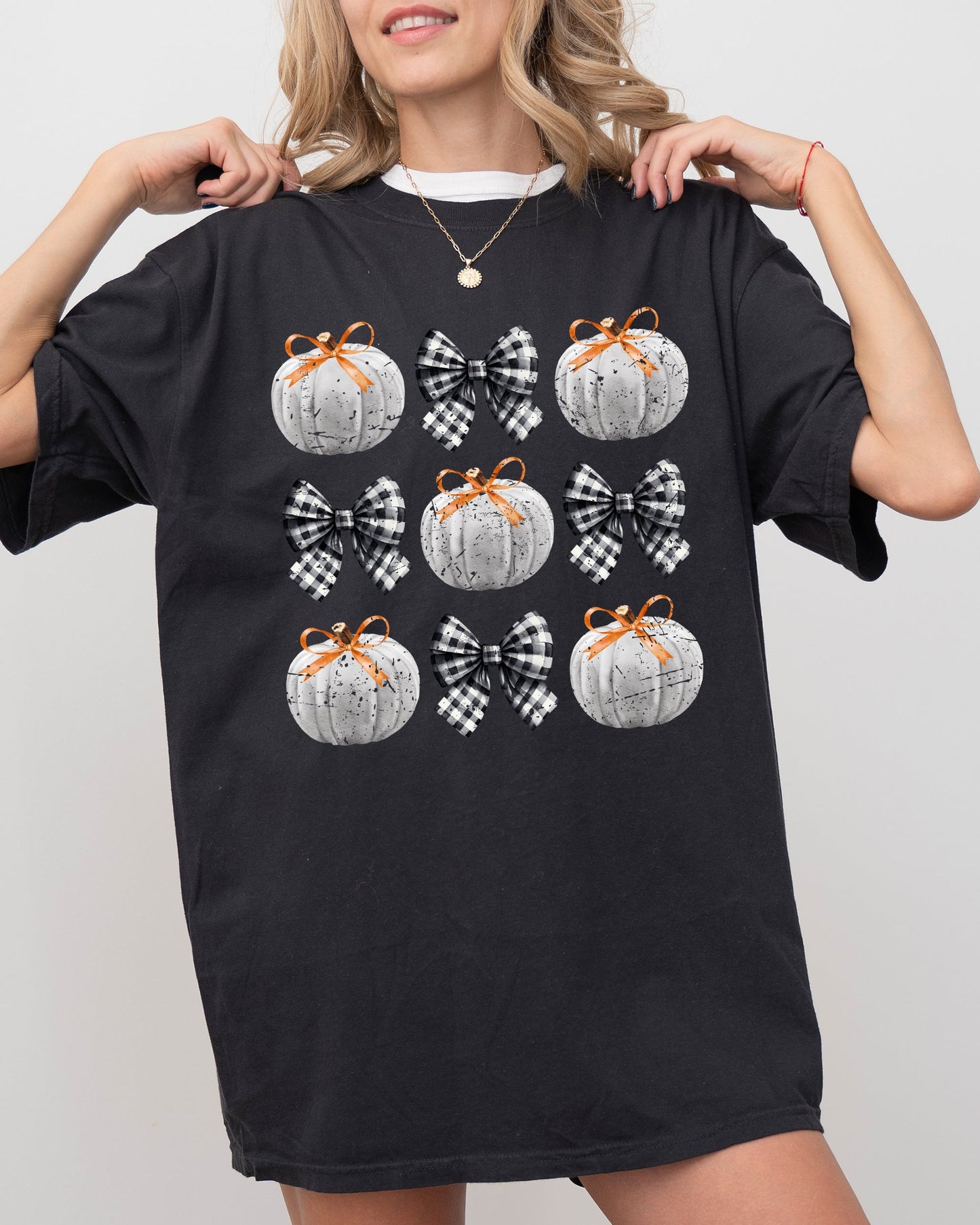 Halloween Ribbons and Pumpkins Fall Autumn Shirt Comfort Colors T-Shirt Coquette Bows