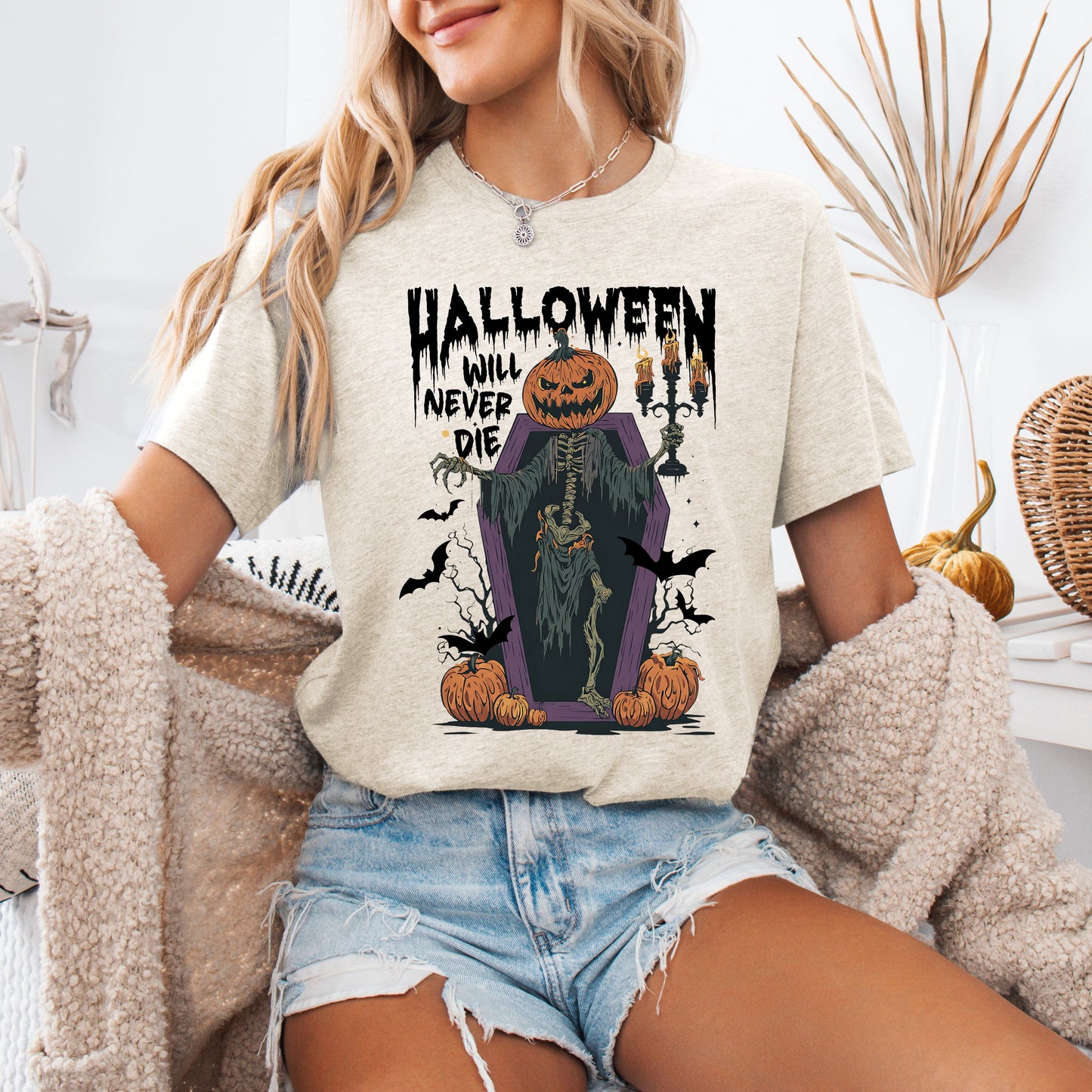 Halloween Will Never Die Spooky Jack-o-Lantern Pumpkin T-shirt Refinery Number One