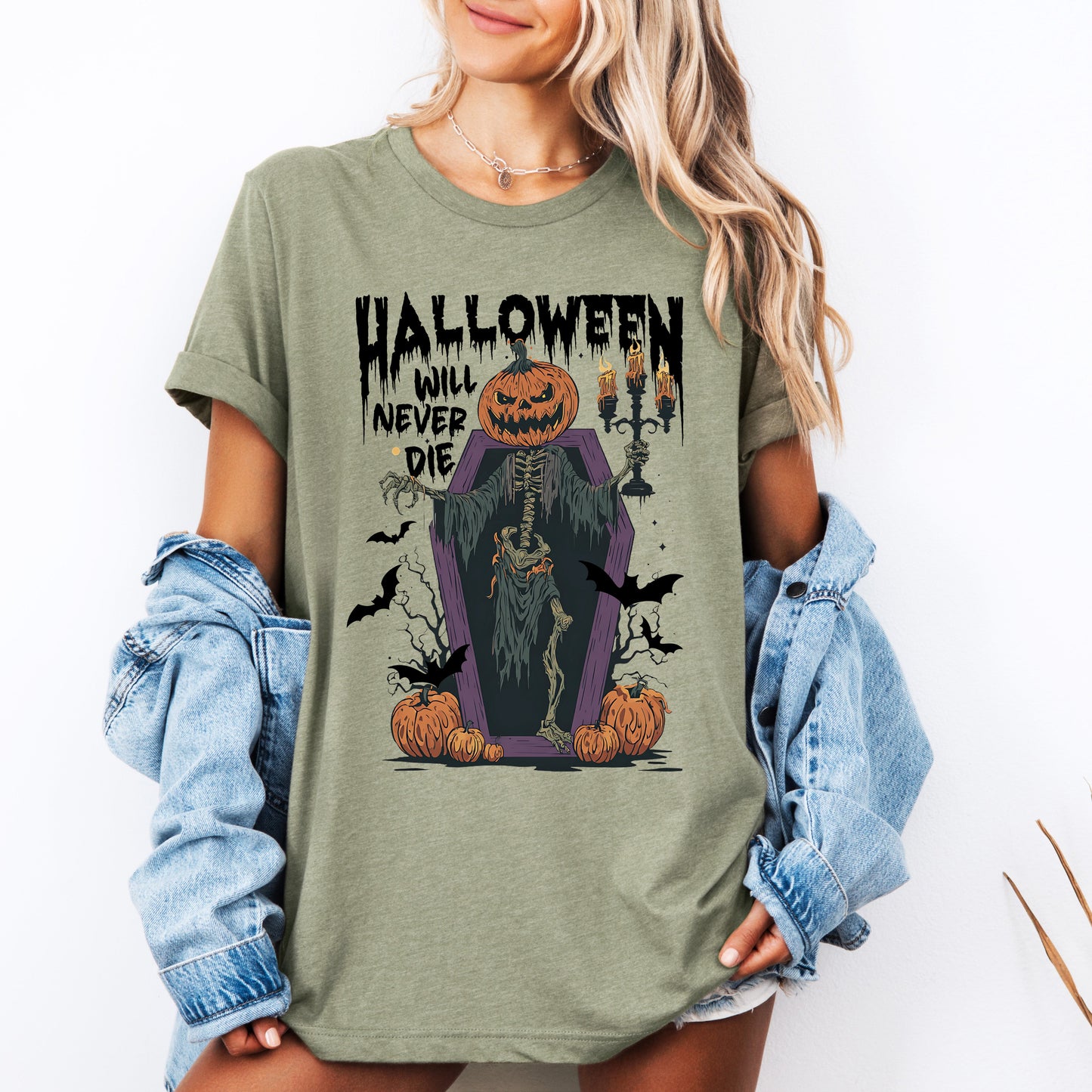 Halloween Will Never Die Spooky Jack-o-Lantern Pumpkin T-shirt Refinery Number One