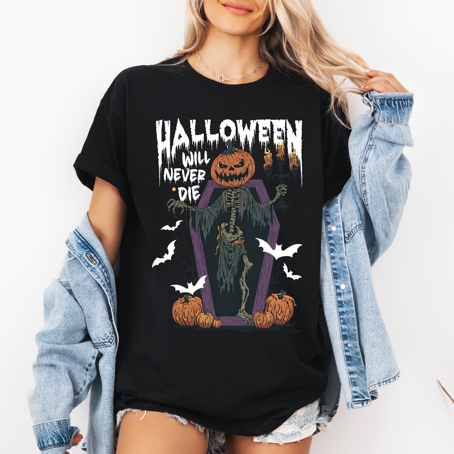 Halloween Will Never Die Spooky Jack-o-Lantern Pumpkin T-shirt Refinery Number One