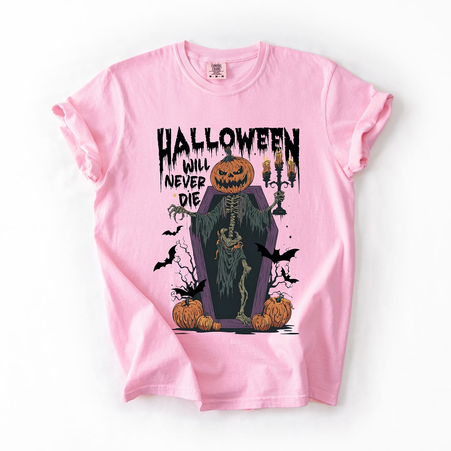 Halloween Will Never Die Spooky Jack o Lantern Pumpkin Comfort Colors T-Shirt Refinery Number One