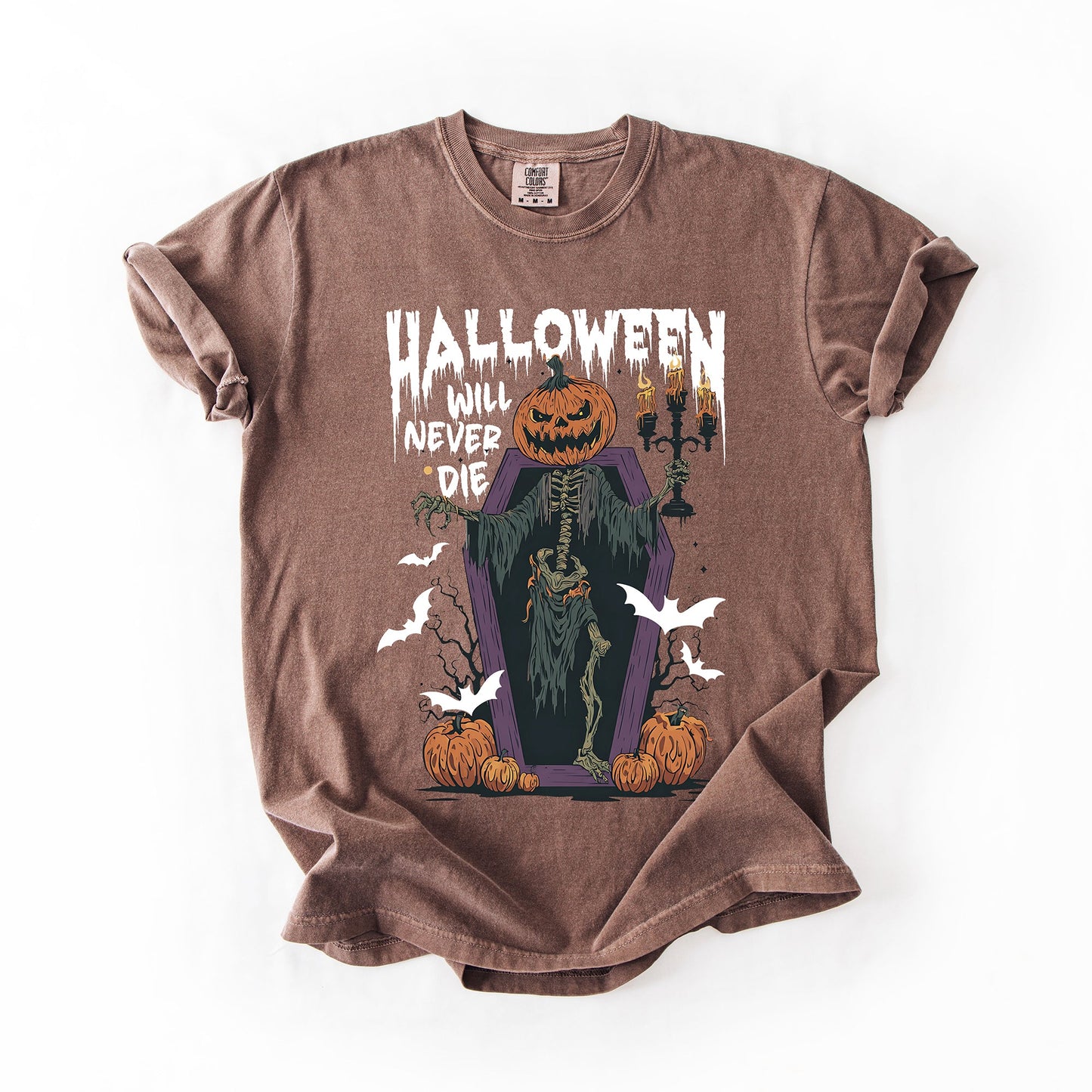 Halloween Will Never Die Spooky Jack o Lantern Pumpkin Comfort Colors T-Shirt Refinery Number One
