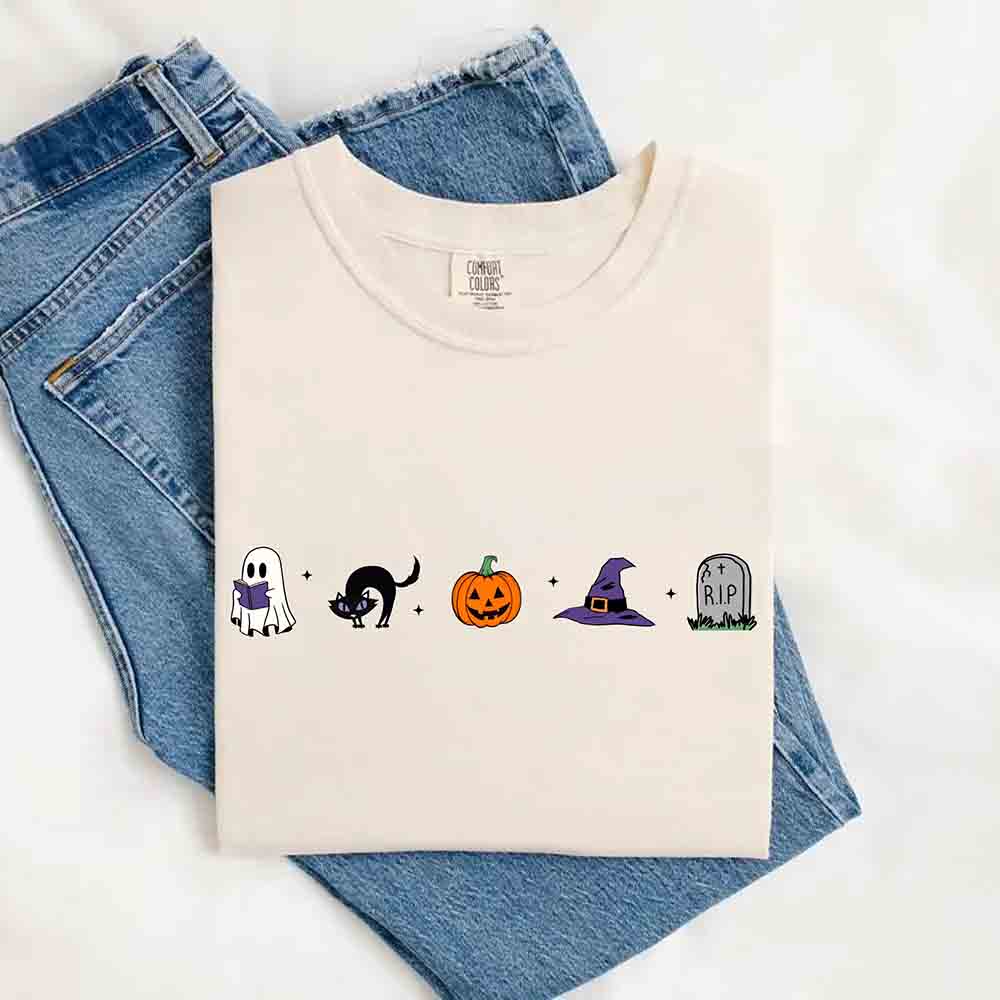 Halloween Icons Pumpkin & Ghost Comfort Colors Shirt
