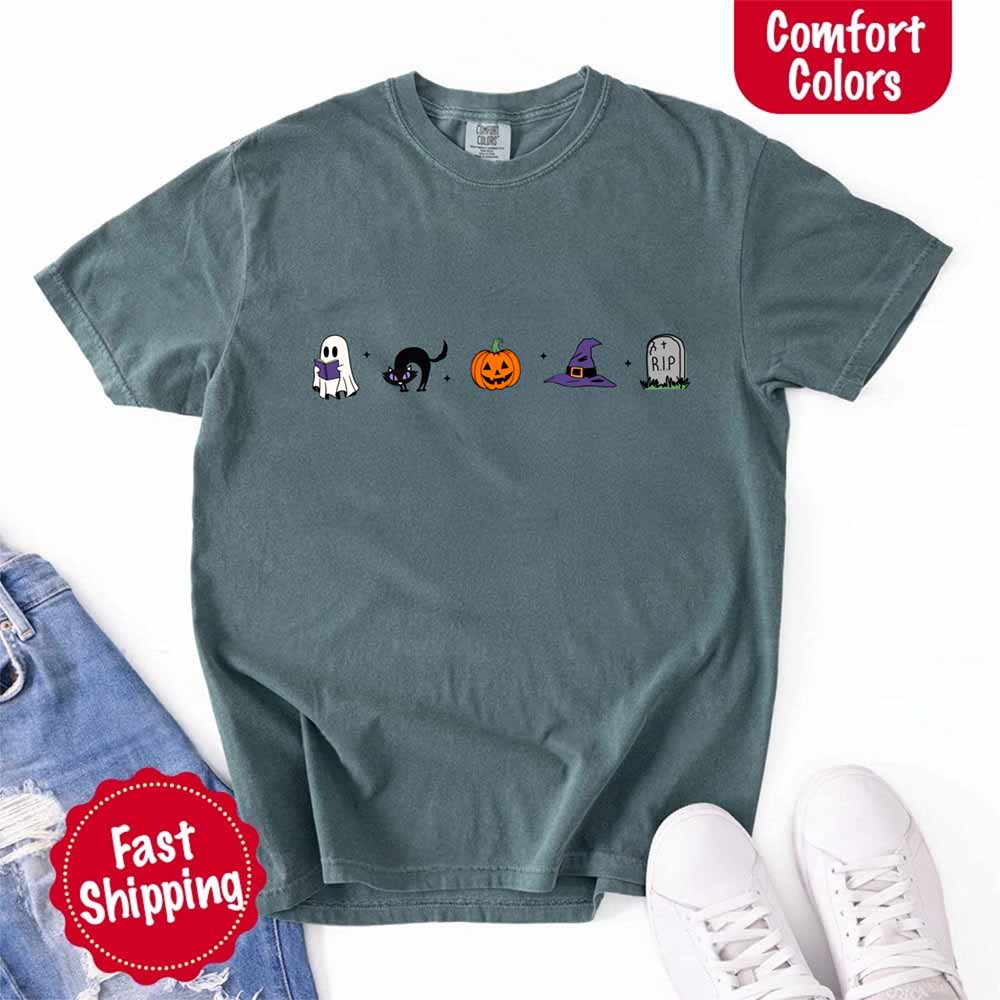 Halloween Icons Pumpkin & Ghost Comfort Colors Shirt