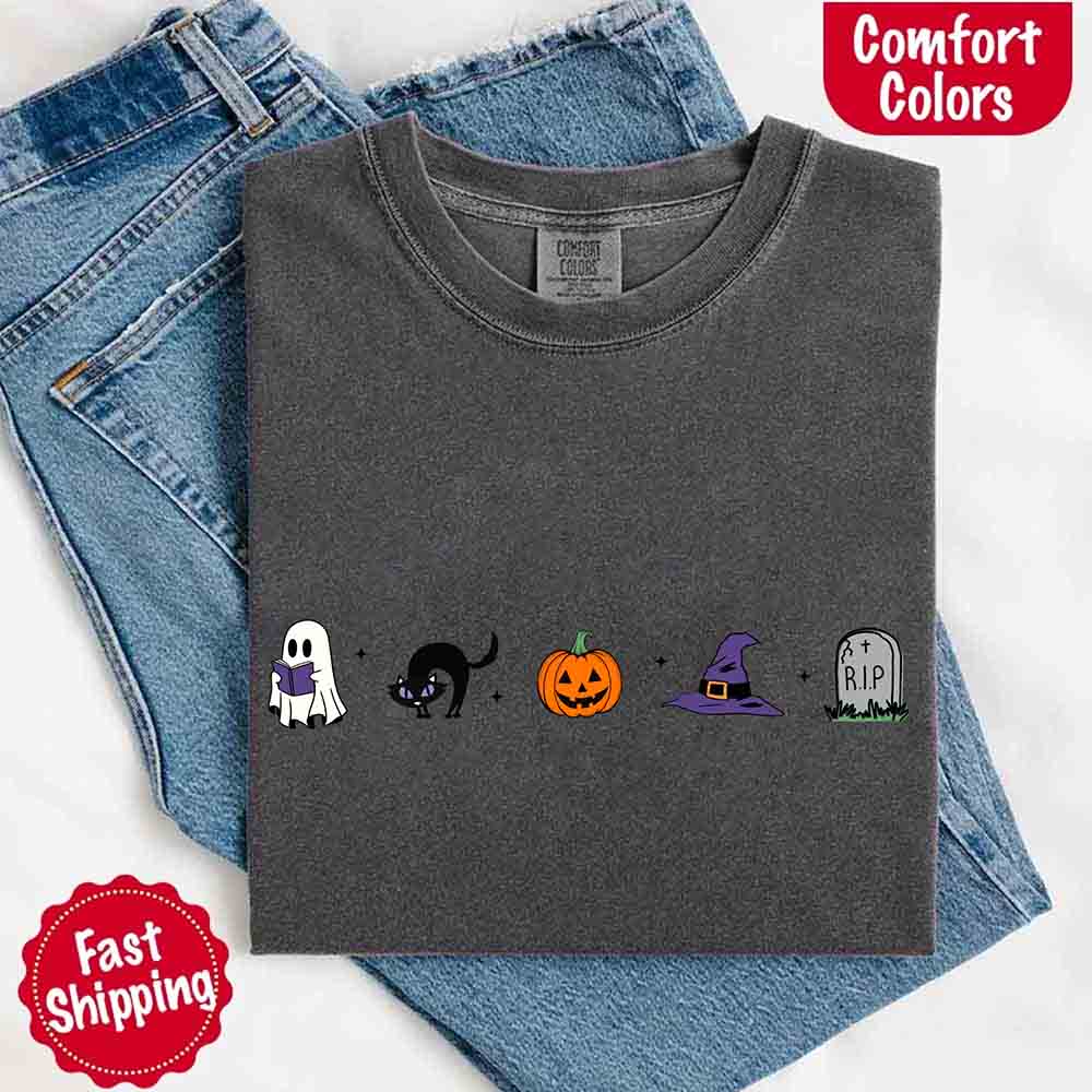 Halloween Icons Pumpkin & Ghost Comfort Colors Shirt