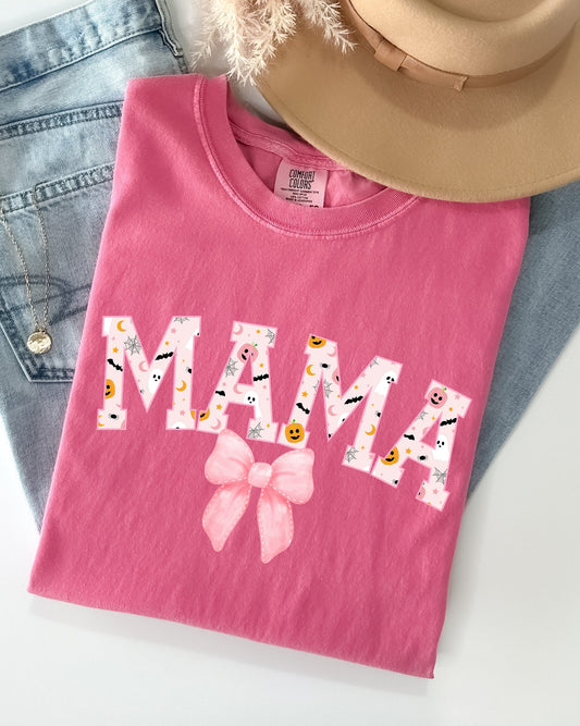 Halloween Mama Coquette Ribbons and Bows Fall Autumn Comfort Colors T-Shirt