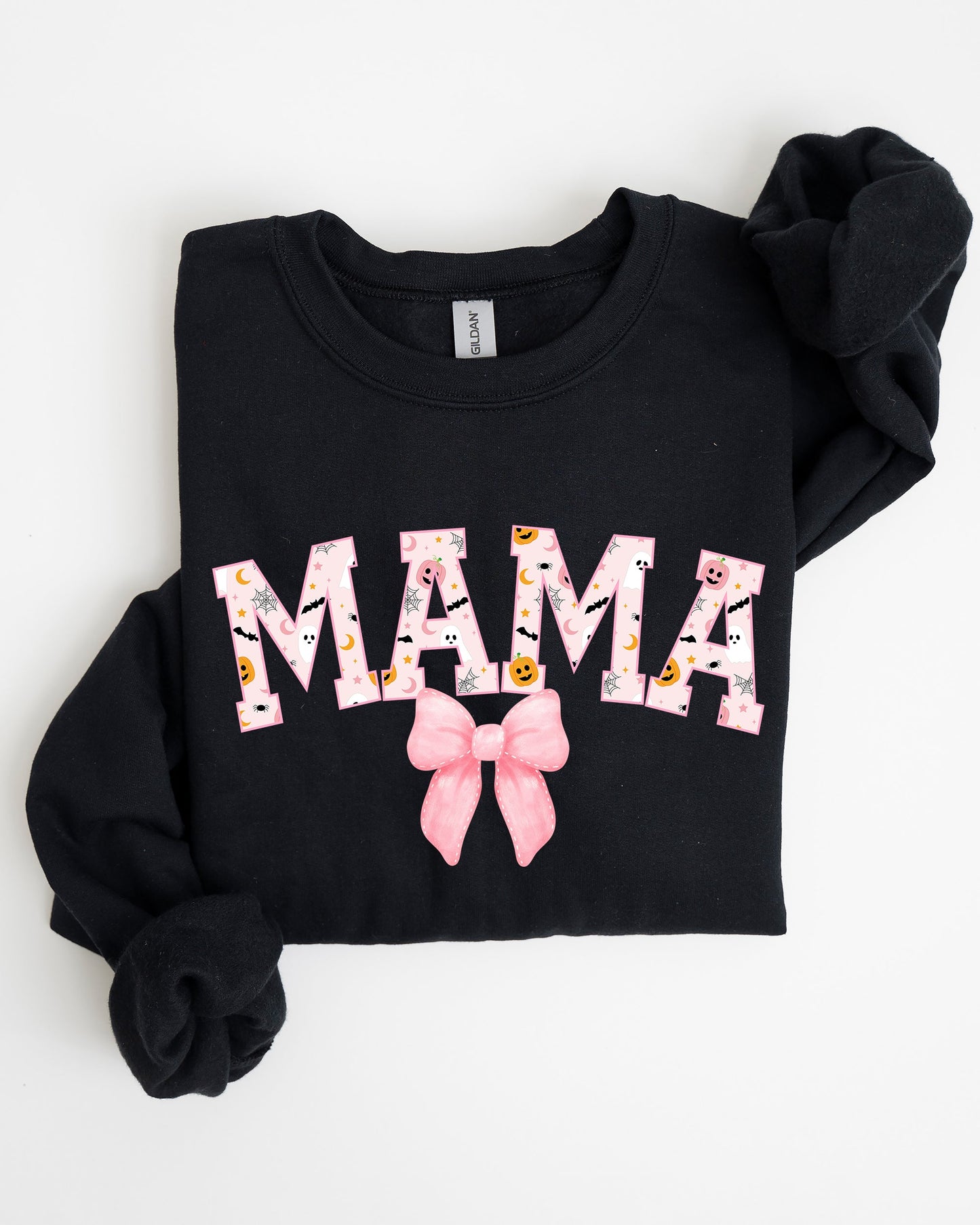 Halloween Mama Coquette Ribbons and Bows Fall Autumn Sweatshirt