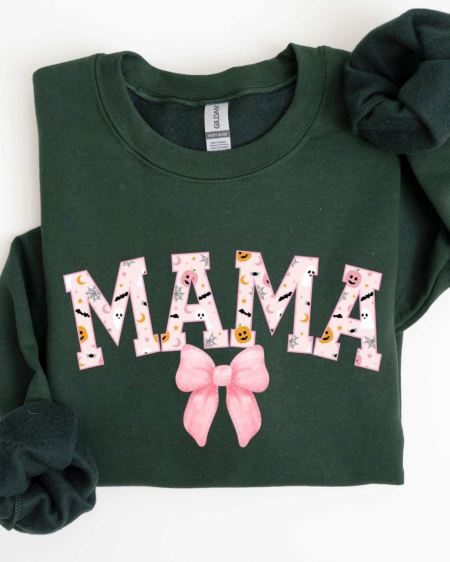 Halloween Mama Coquette Ribbons and Bows Fall Autumn Sweatshirt