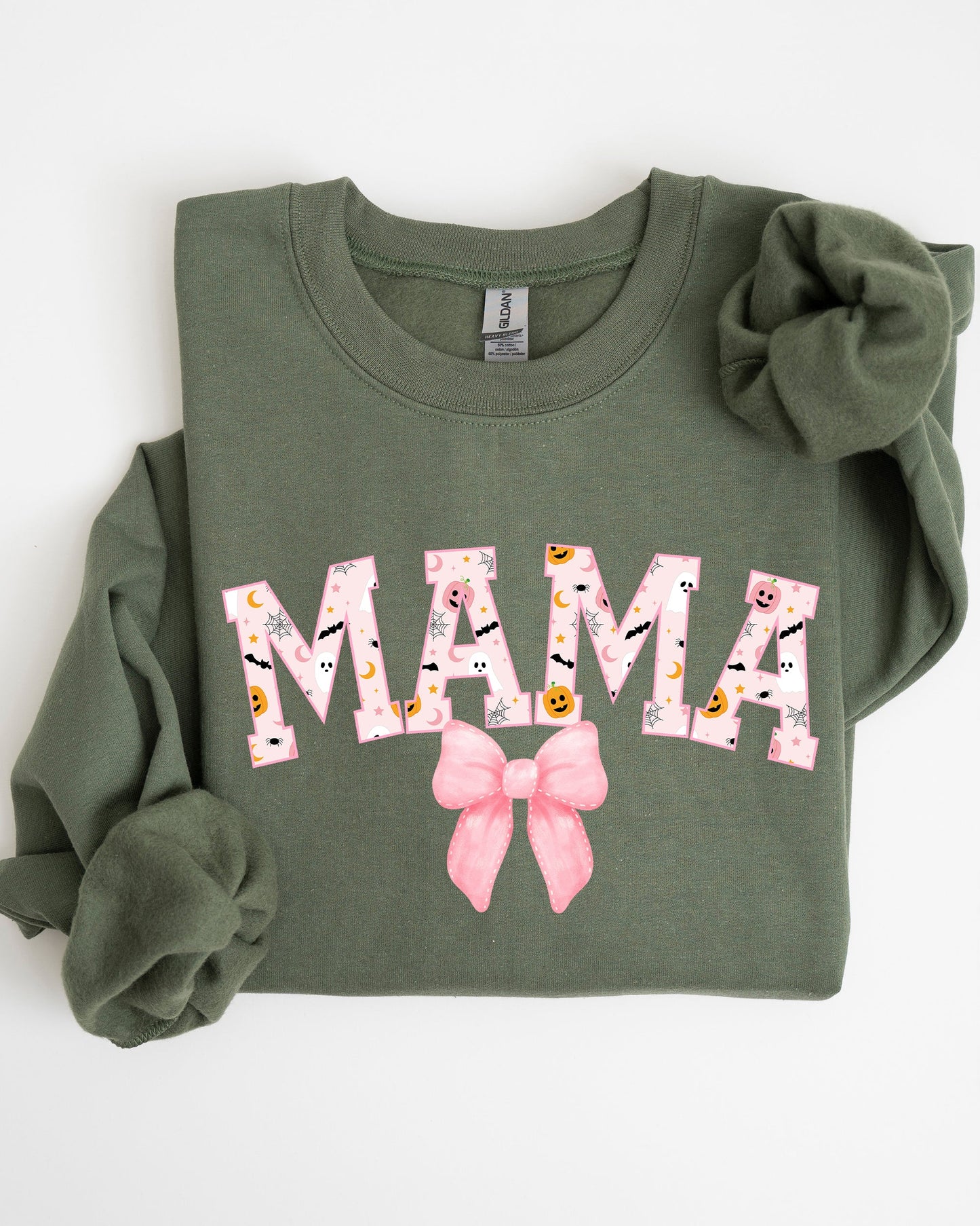 Halloween Mama Coquette Ribbons and Bows Fall Autumn Sweatshirt