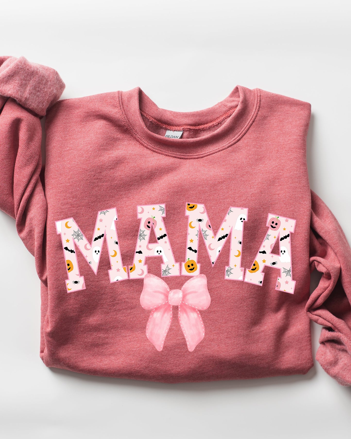 Halloween Mama Coquette Ribbons and Bows Fall Autumn Sweatshirt