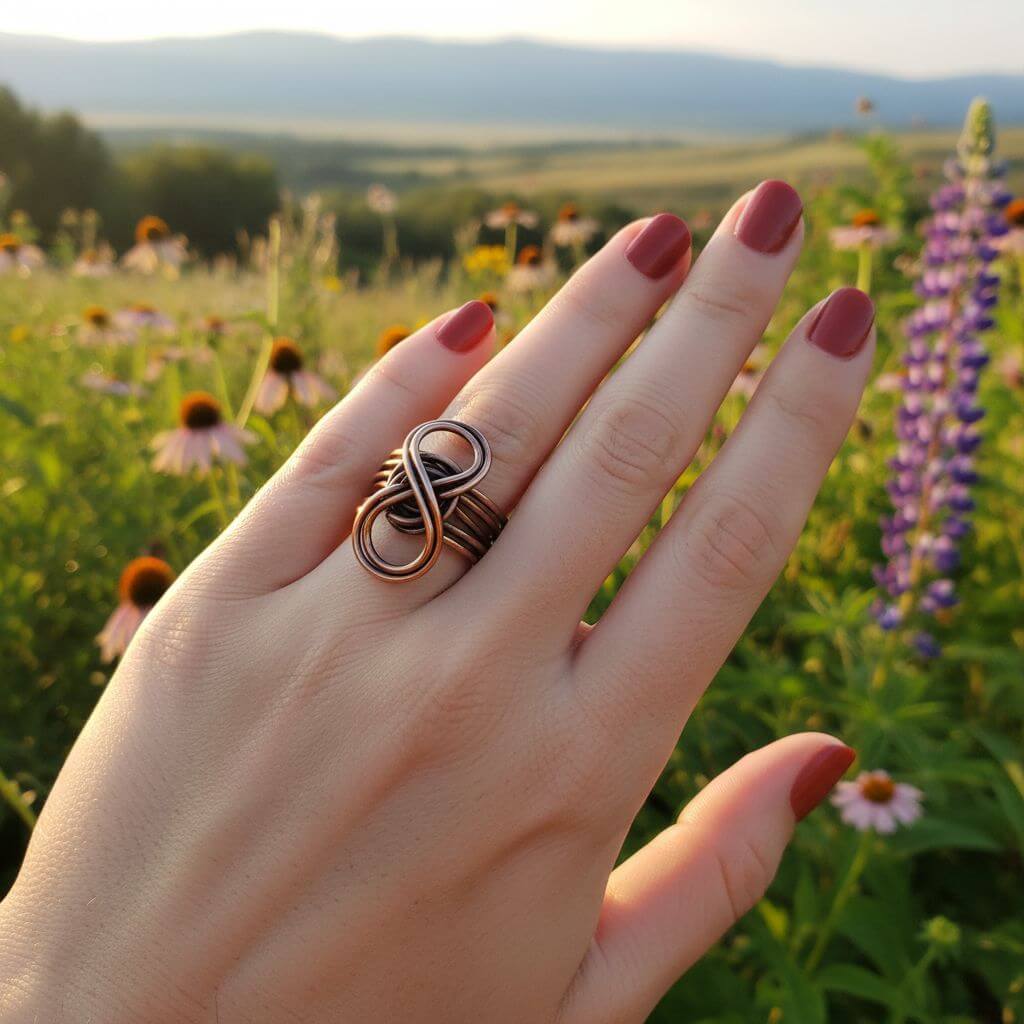 Copper Five Band Eternity Infinity Ring Handmade by Alexa Martha
