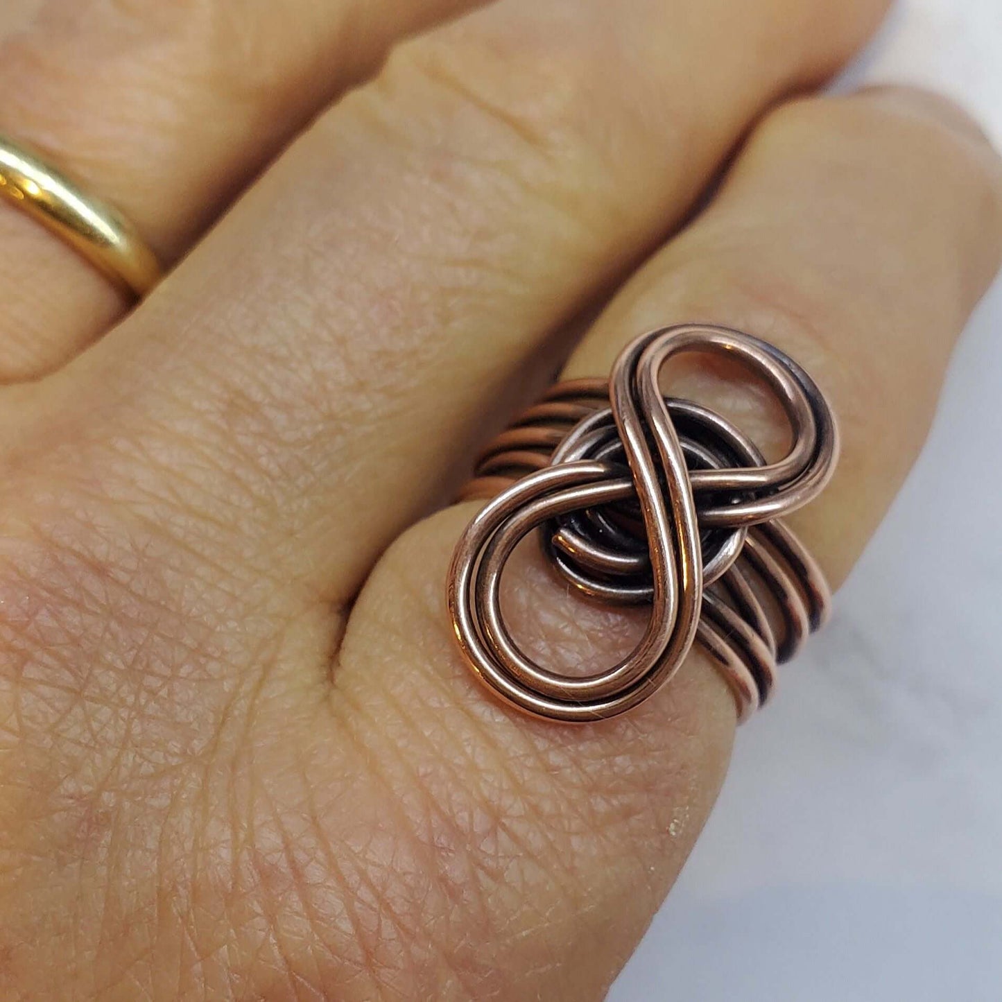 Copper Five Band Eternity Infinity Ring Handmade by Alexa Martha