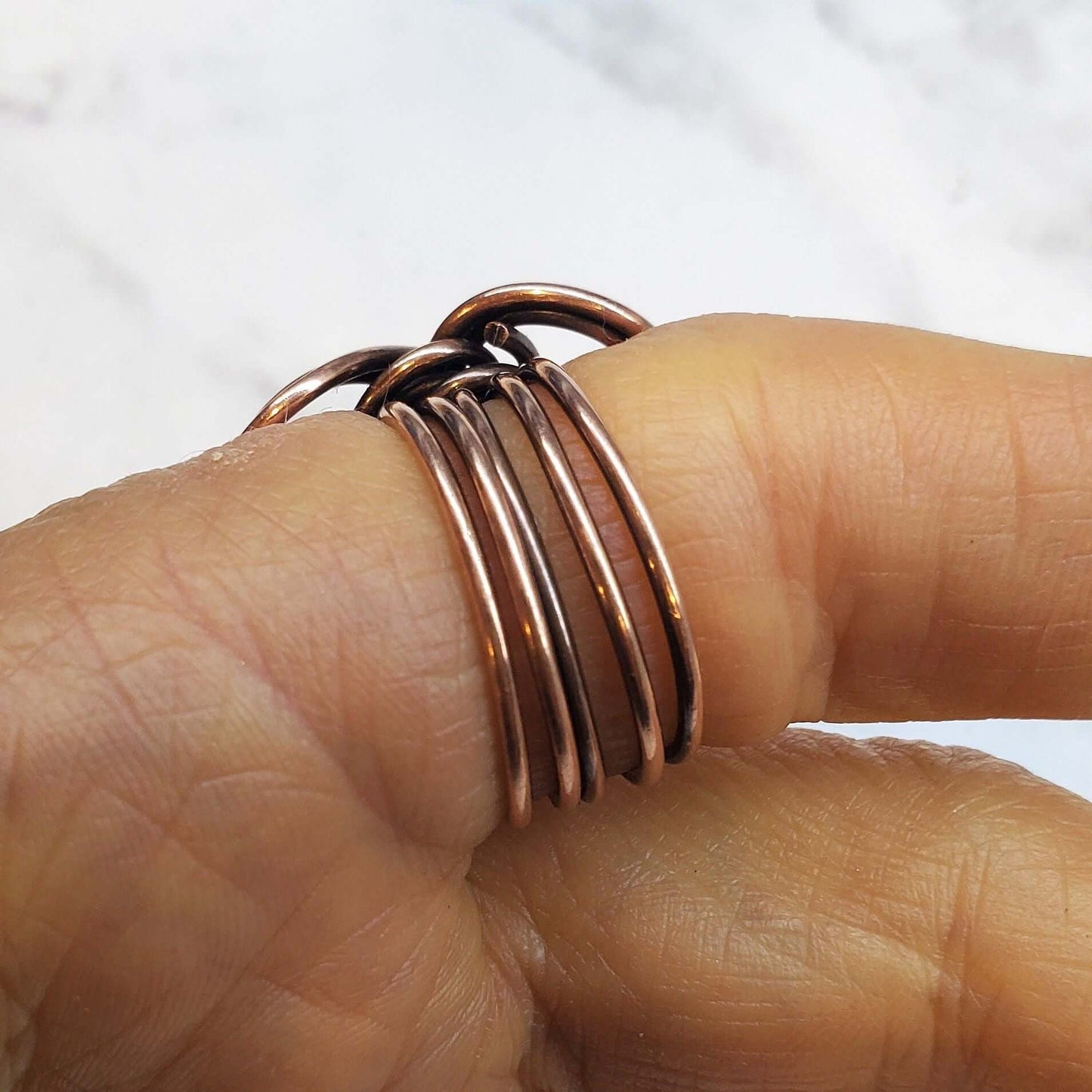 Copper Five Band Eternity Infinity Ring Handmade by Alexa Martha