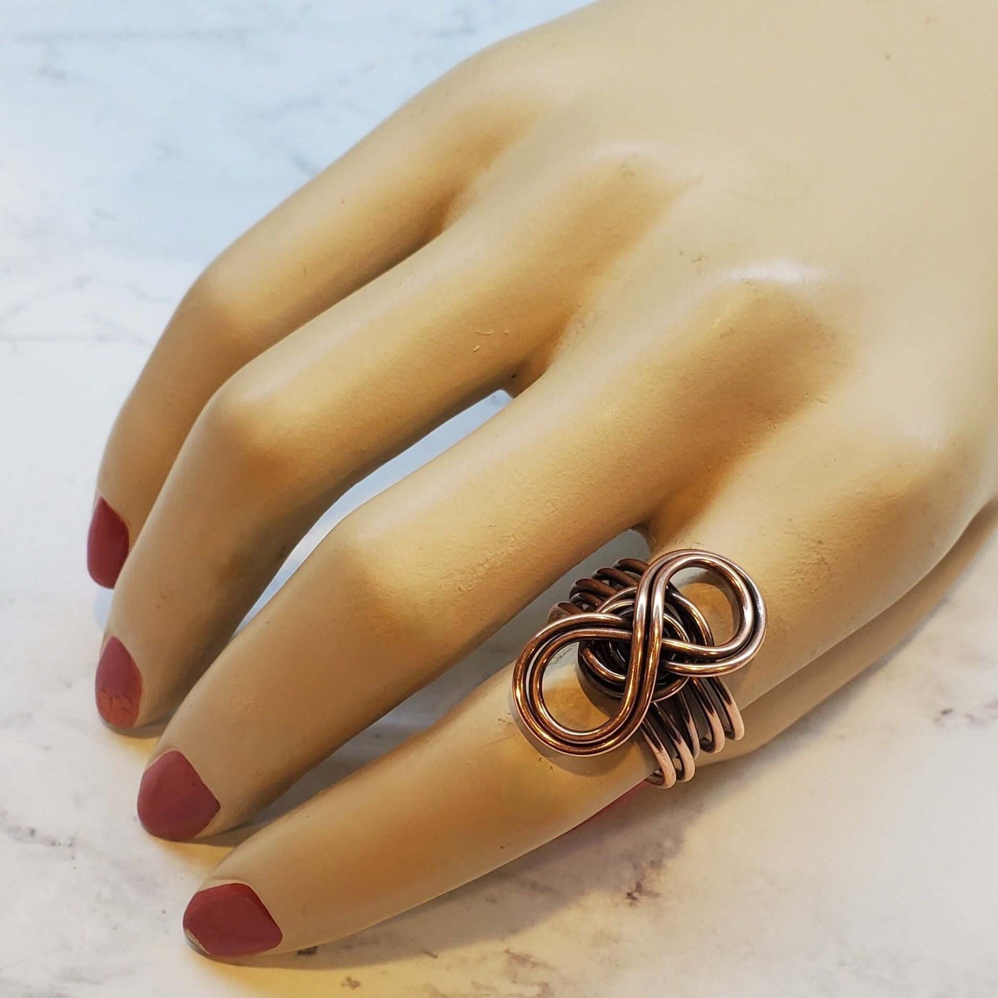 Copper Five Band Eternity Infinity Ring Handmade by Alexa Martha