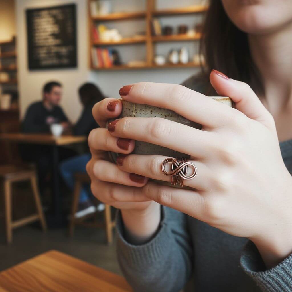 Copper Five Band Eternity Infinity Ring Handmade by Alexa Martha