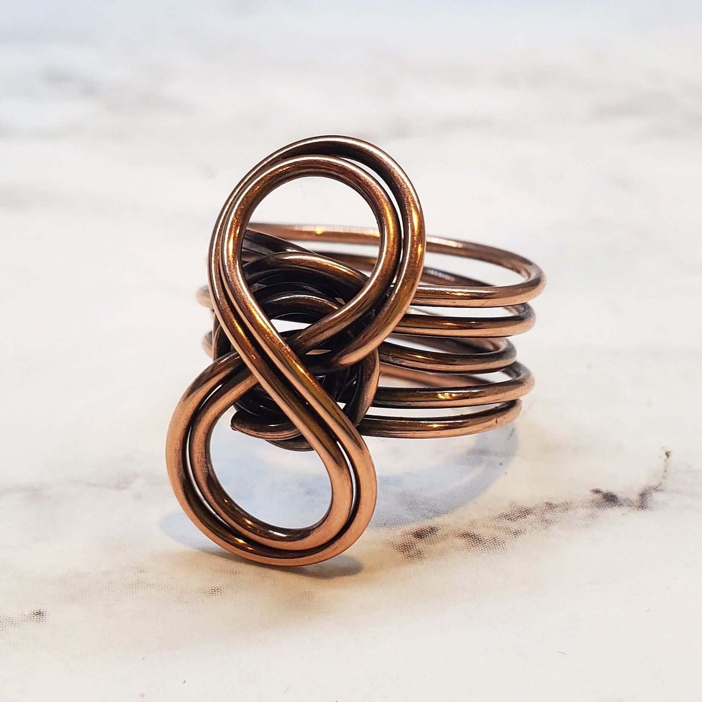 Copper Five Band Eternity Infinity Ring Handmade by Alexa Martha
