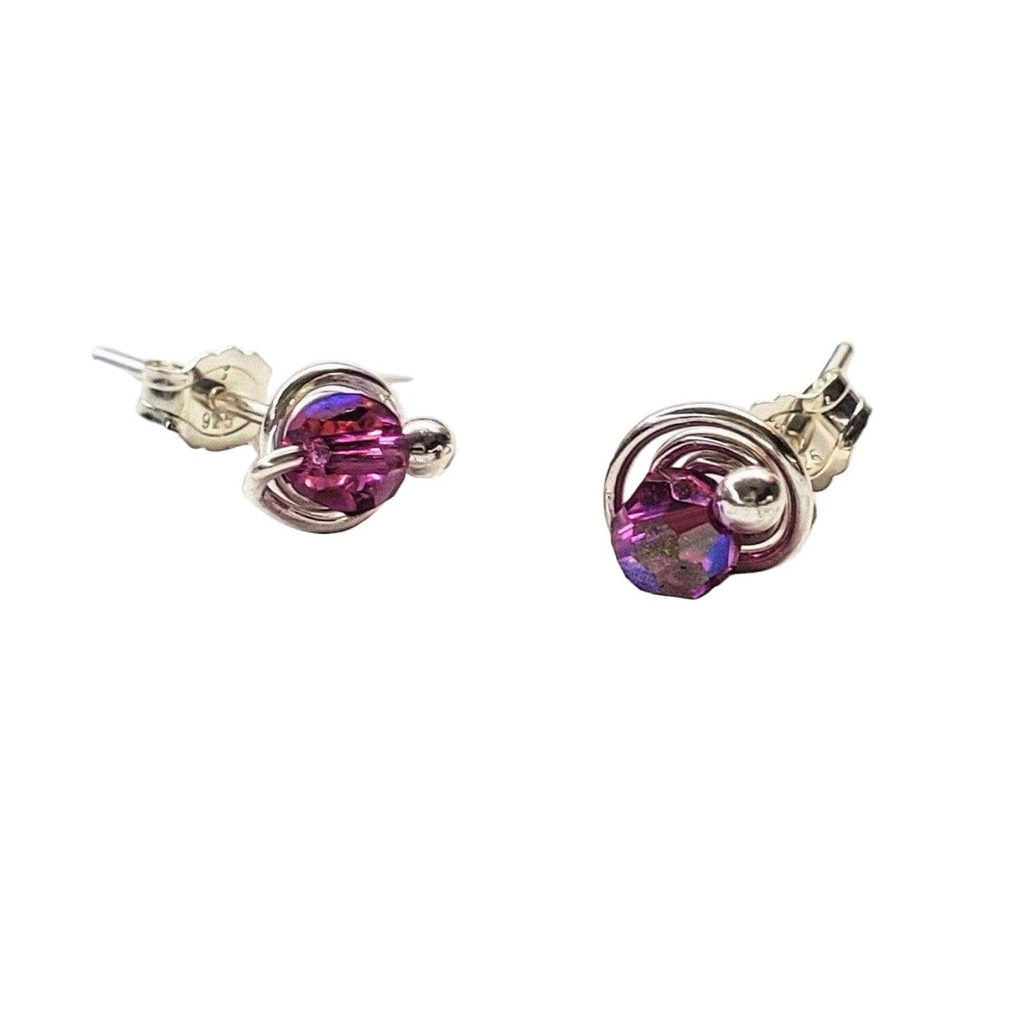 Handmade 925 Silver Wire Sculpted 4mm Sterling Silver Spiral Ear Studs