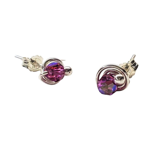 Handmade 925 Silver Wire Sculpted 4mm Sterling Silver Spiral Ear Studs