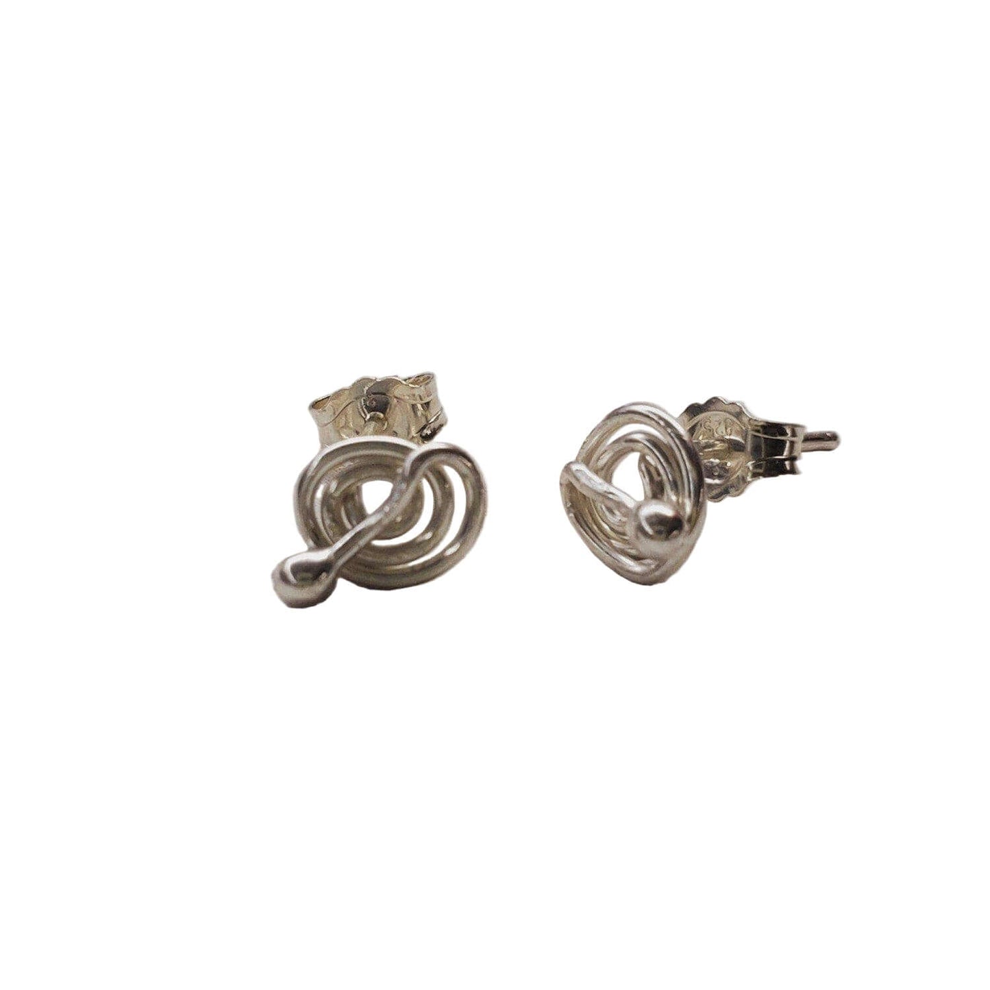 Handmade 925 Silver Wire Sculpted 4mm Sterling Silver Spiral Ear Studs