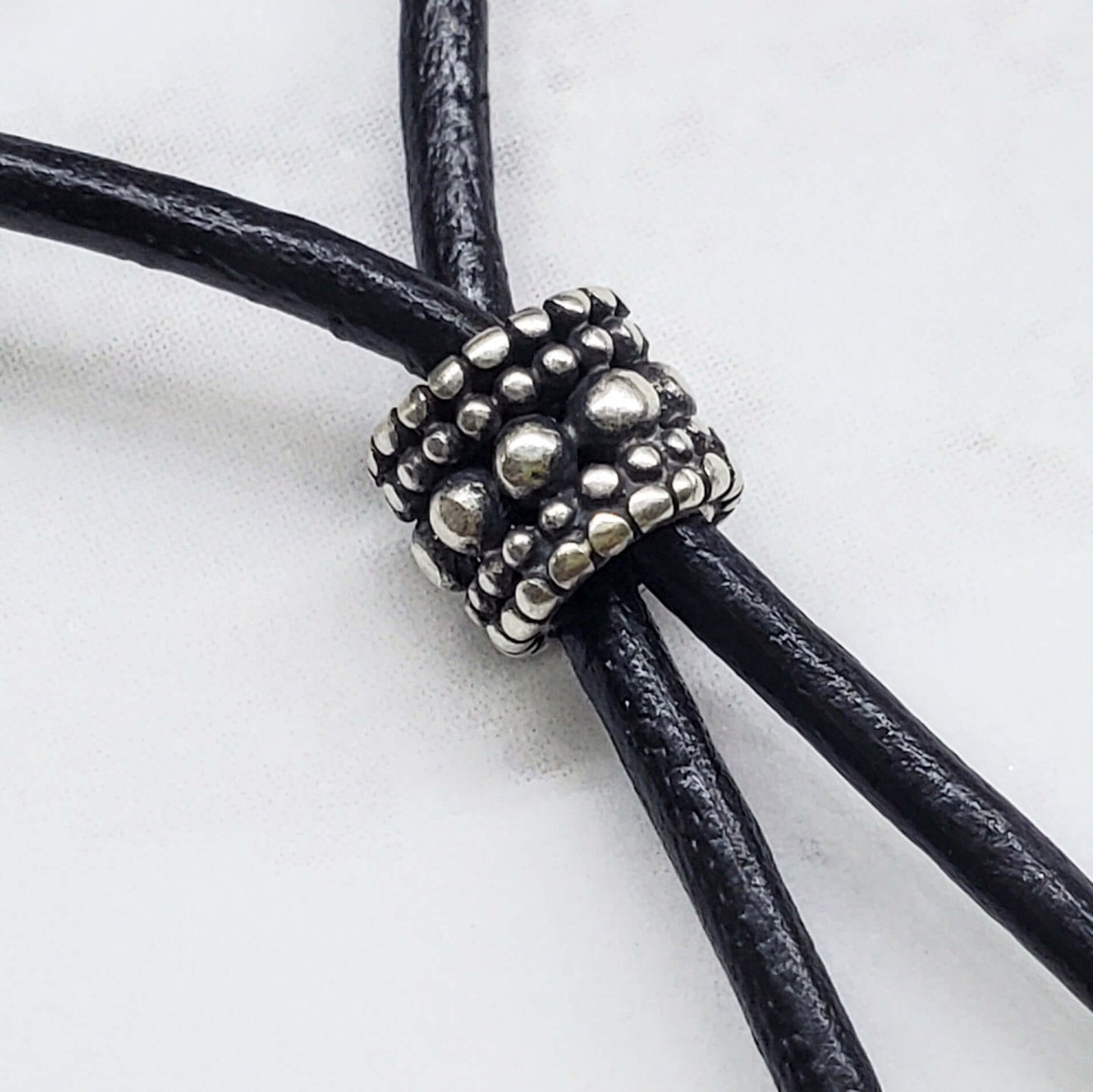 Black Leather Colored Ceramic Talking Turtle Bolo Necklace Handmade