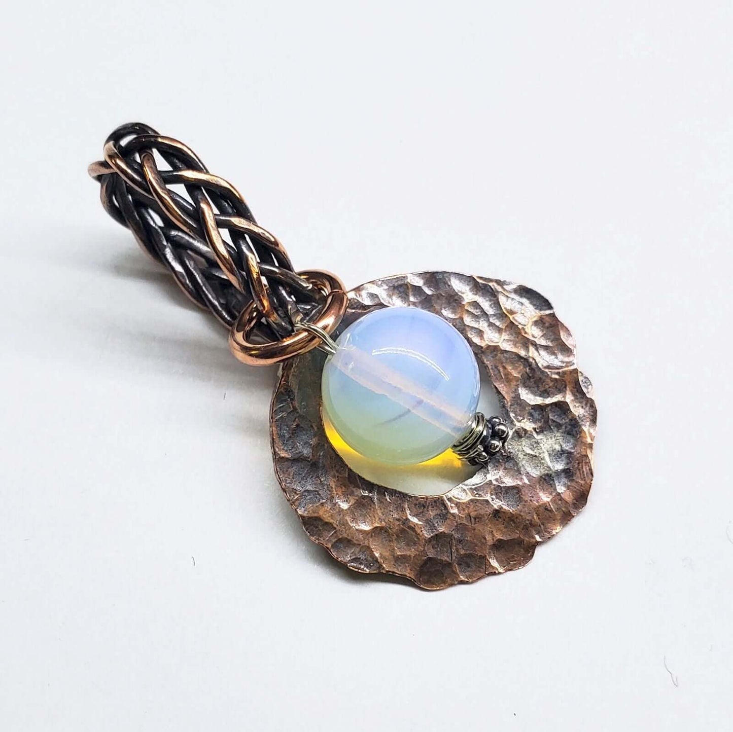 Luminite Handmade Copper Wire Braided Bail Gemstone Necklace Alexa Martha Designs