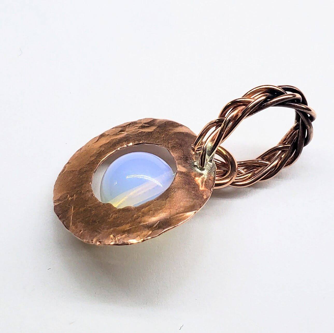 Luminite Handmade Copper Wire Braided Bail Gemstone Necklace Alexa Martha Designs
