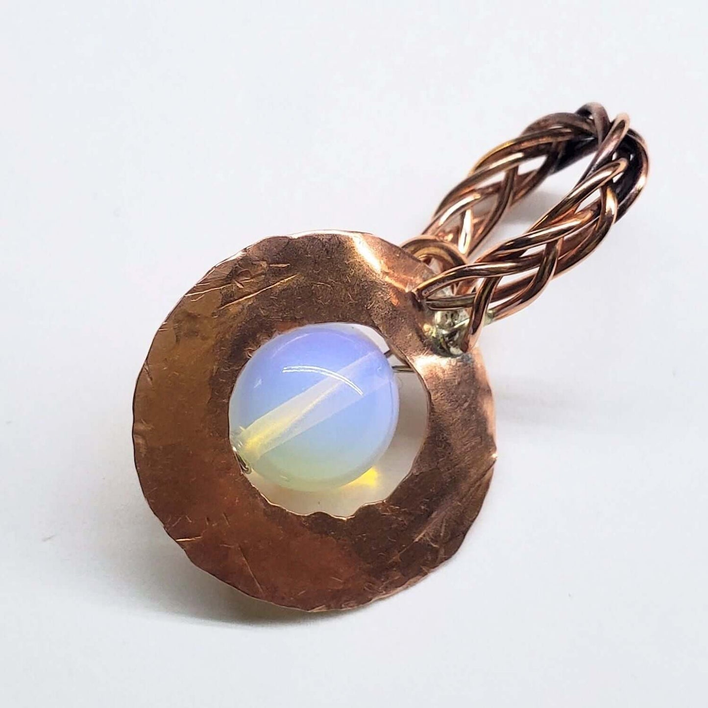 Luminite Handmade Copper Wire Braided Bail Gemstone Necklace Alexa Martha Designs