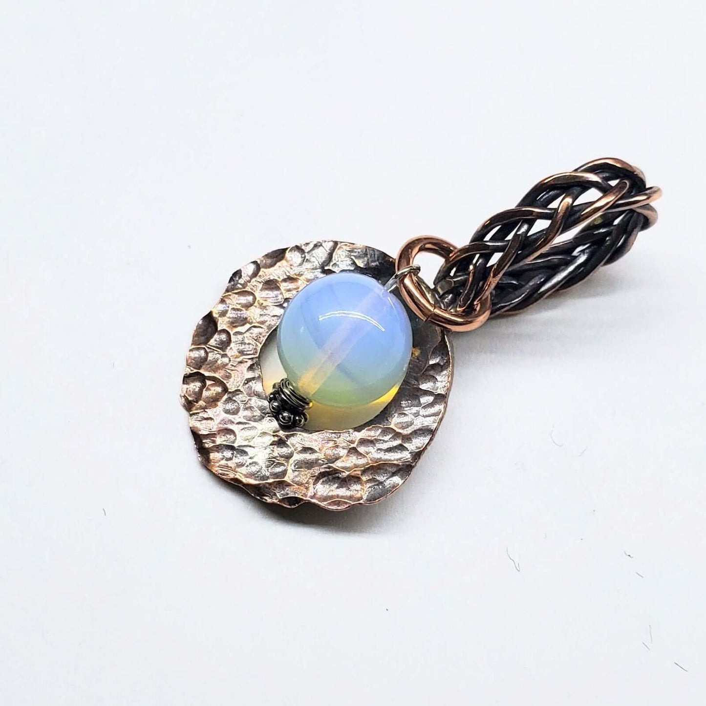 Luminite Handmade Copper Wire Braided Bail Gemstone Necklace Alexa Martha Designs