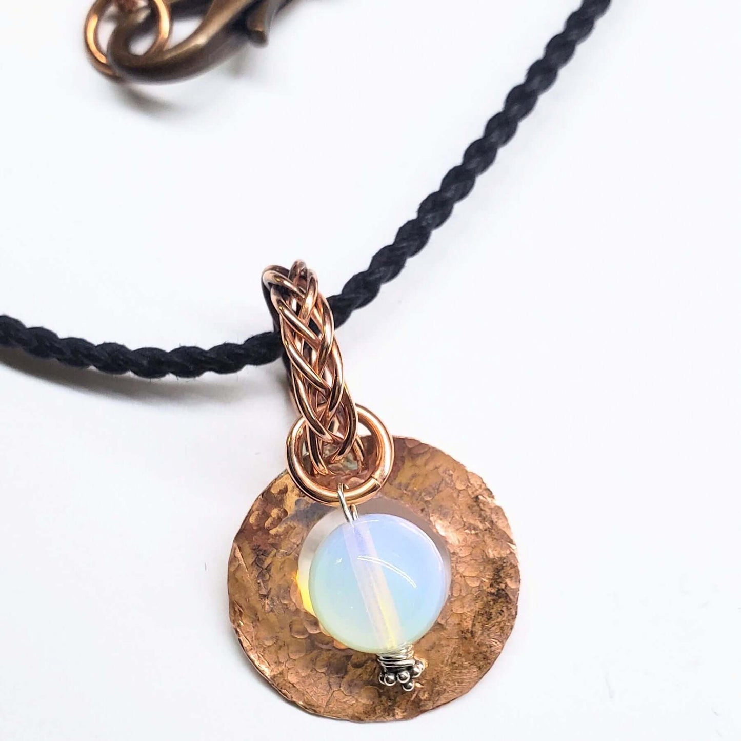 Luminite Handmade Copper Wire Braided Bail Gemstone Necklace Alexa Martha Designs