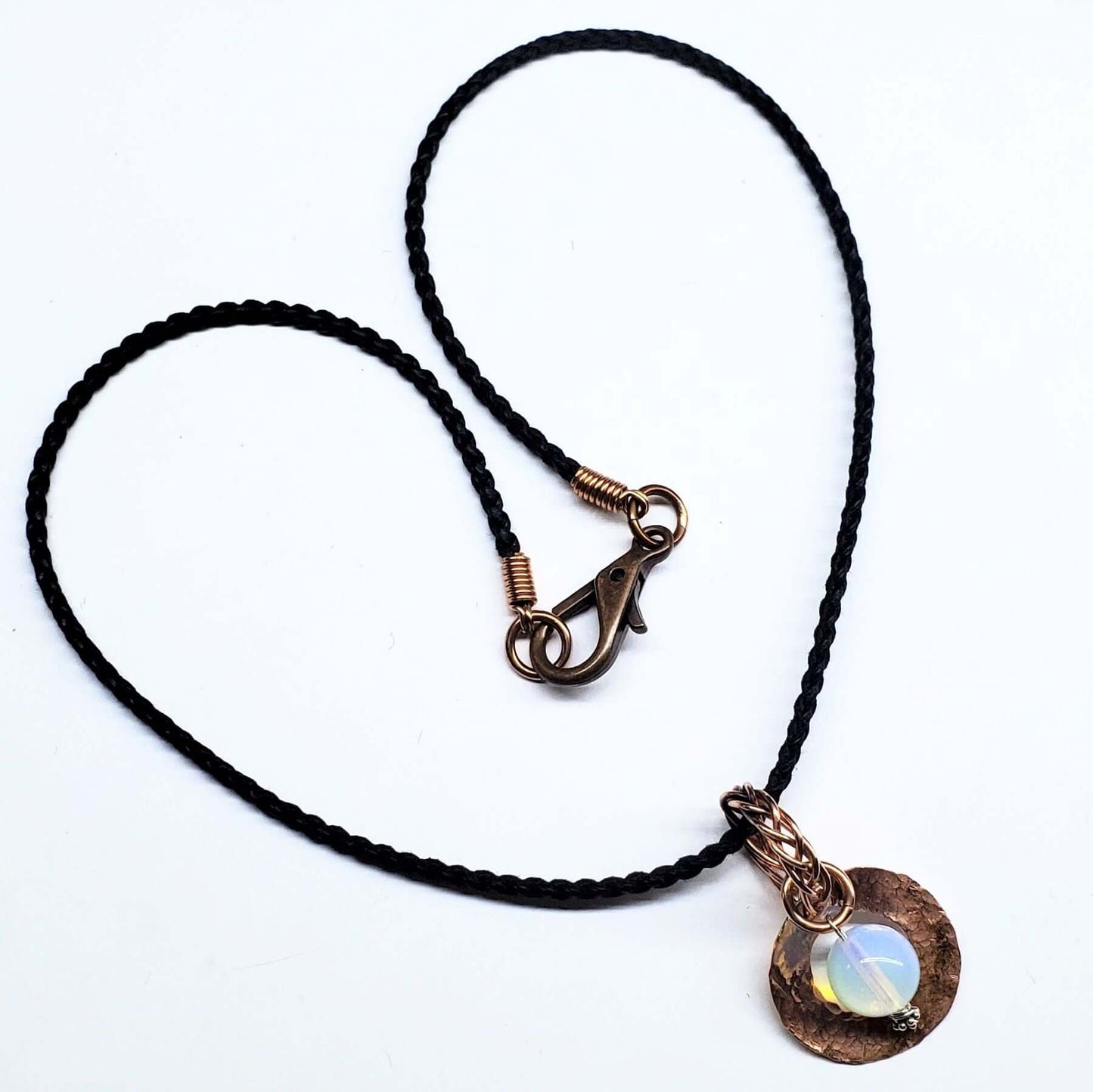 Luminite Handmade Copper Wire Braided Bail Gemstone Necklace Alexa Martha Designs