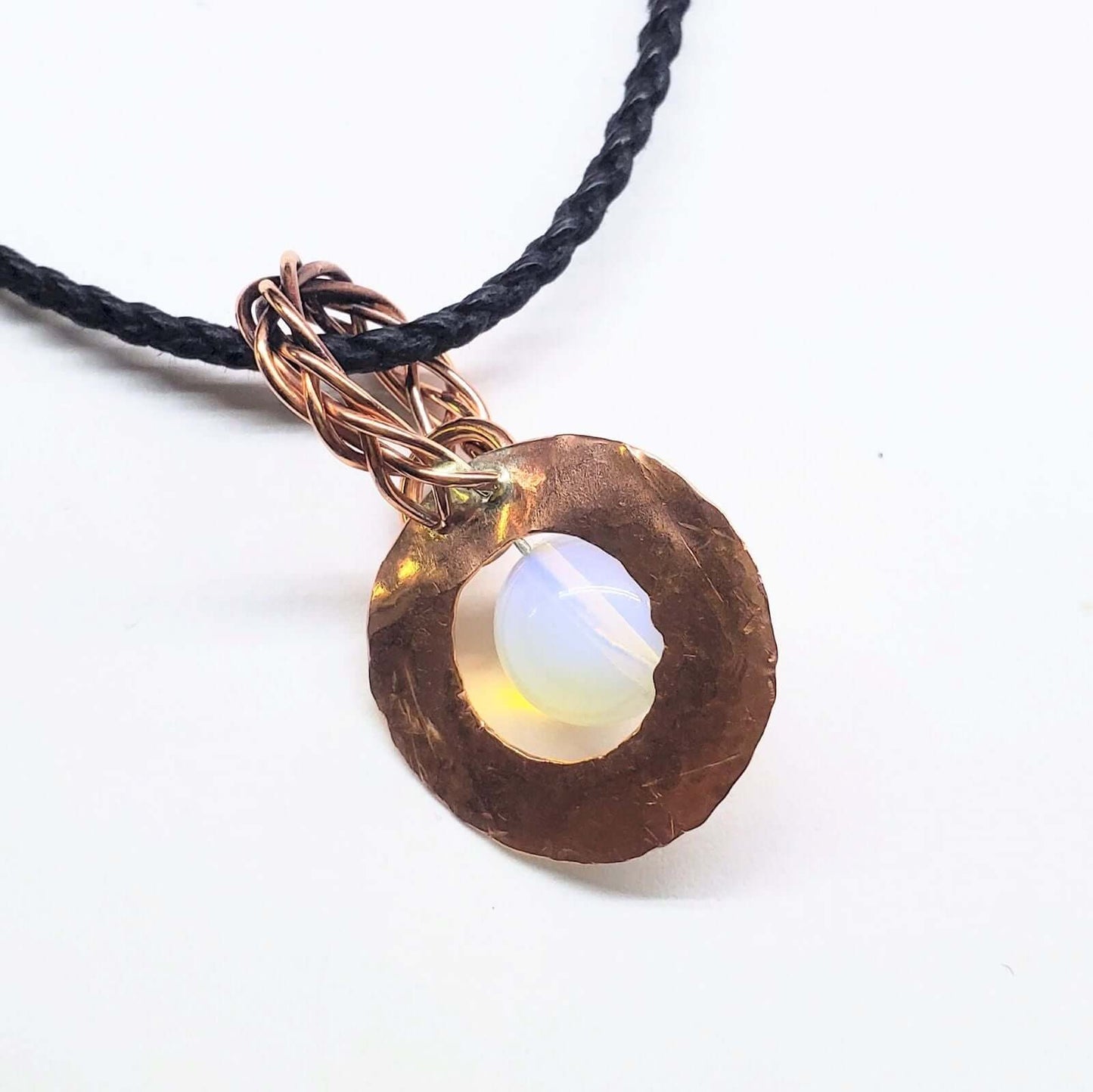 Luminite Handmade Copper Wire Braided Bail Gemstone Necklace Alexa Martha Designs