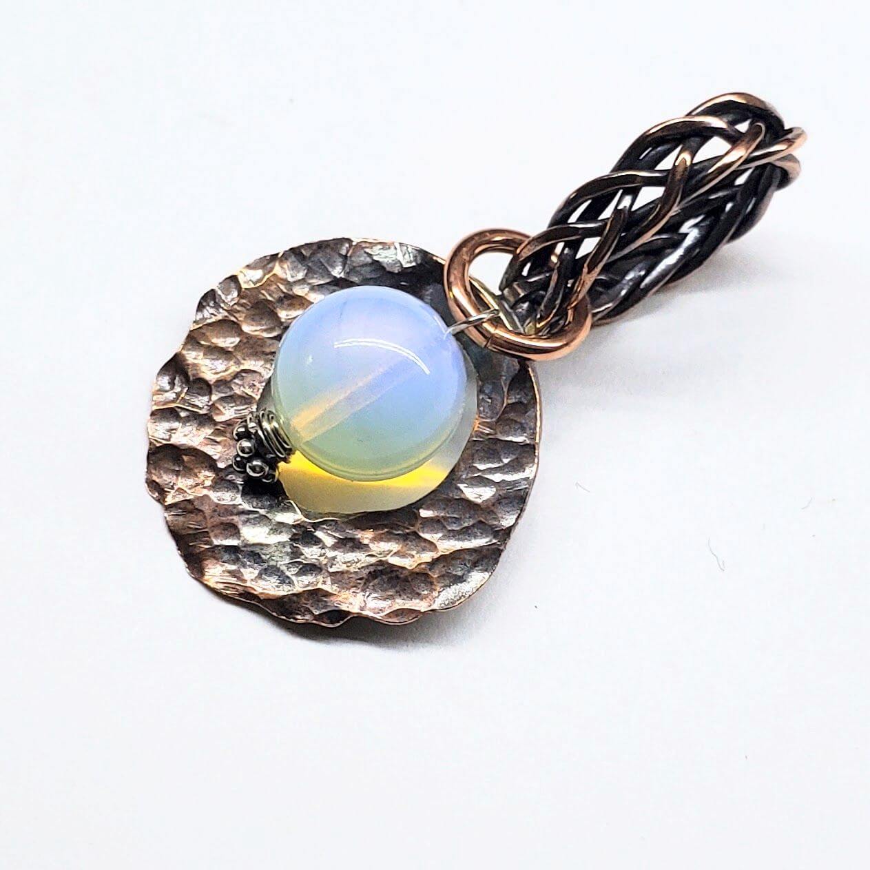 Luminite Handmade Copper Wire Braided Bail Gemstone Necklace Alexa Martha Designs