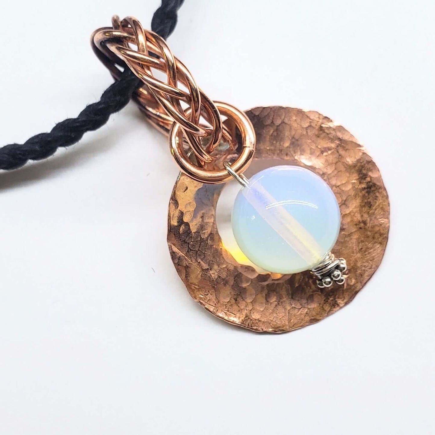 Luminite Handmade Copper Wire Braided Bail Gemstone Necklace Alexa Martha Designs