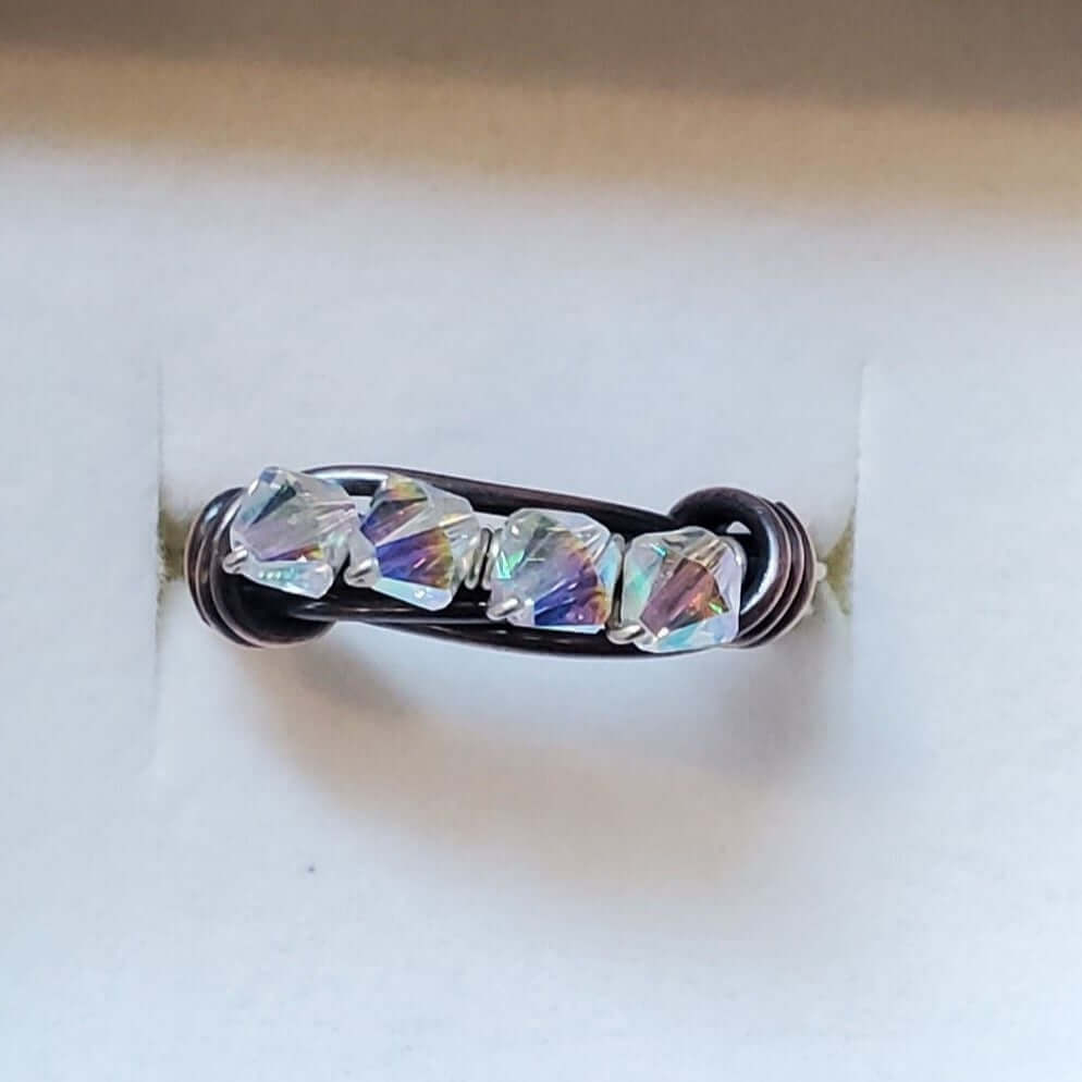 Copper Multi Wire Wrapped Sparkly Bling Ring Handmade by Alexa Martha