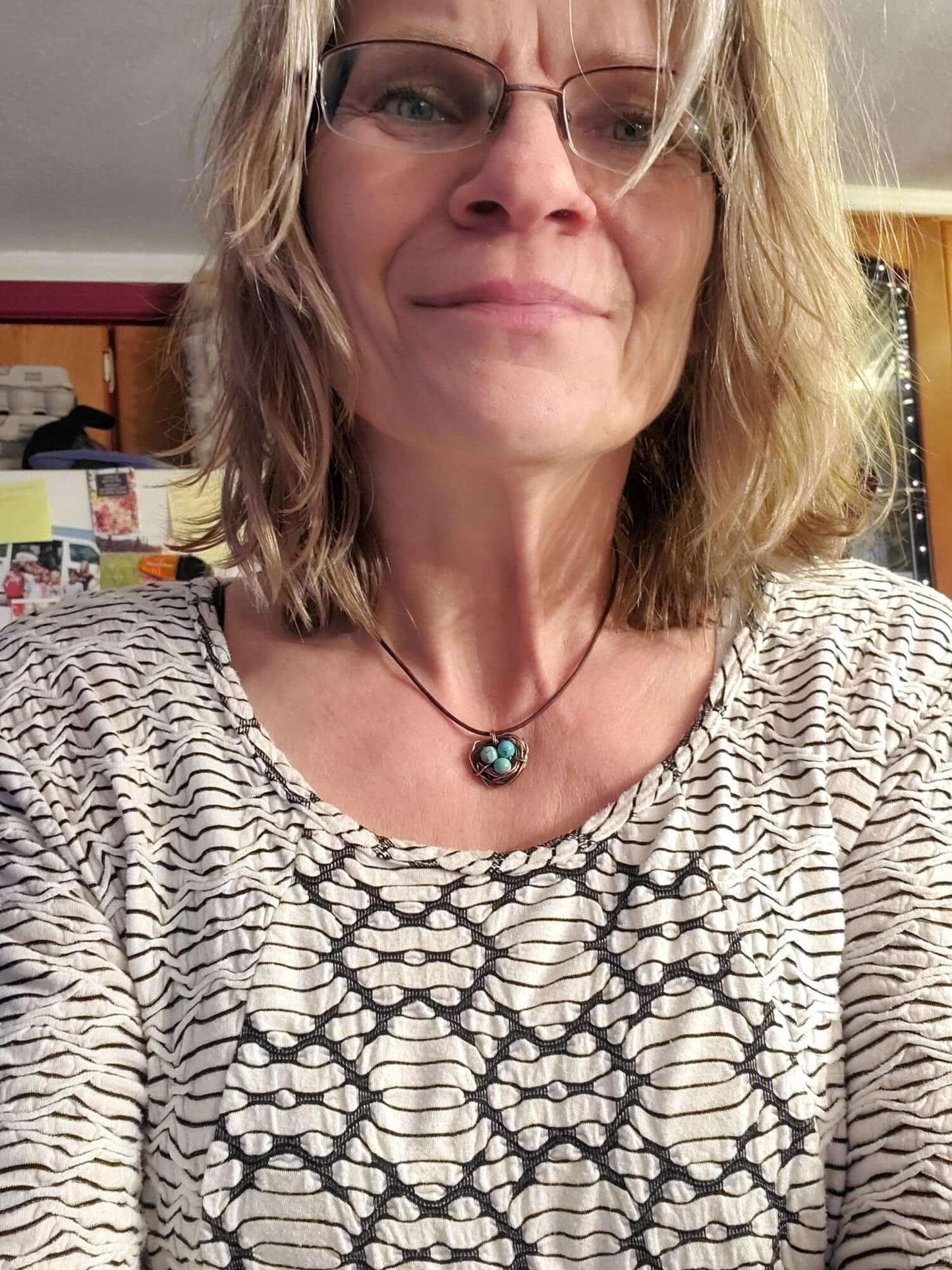 Copper Robin Nest Necklace with Up To 5 Beads Handmade by Alexa Martha