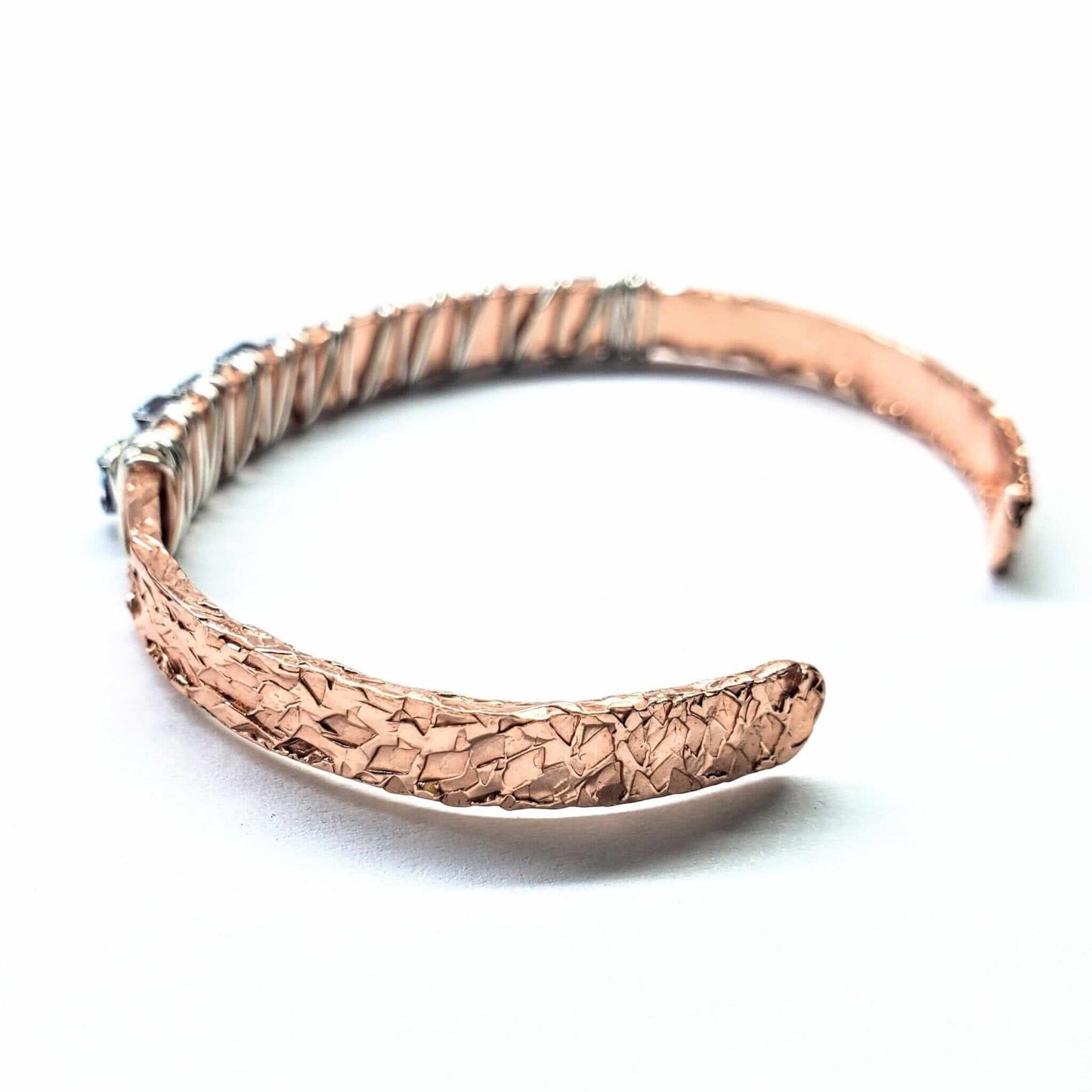 Handmade Rhinestone Wrapped Hammered Texture Crystal Bling Bangles Alexa Martha
