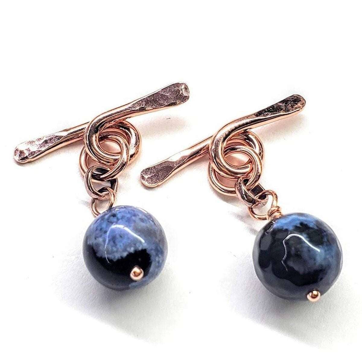 Handmade Hammer Sculpted Copper Child Abuse Prevention Awareness Chain Cufflinks