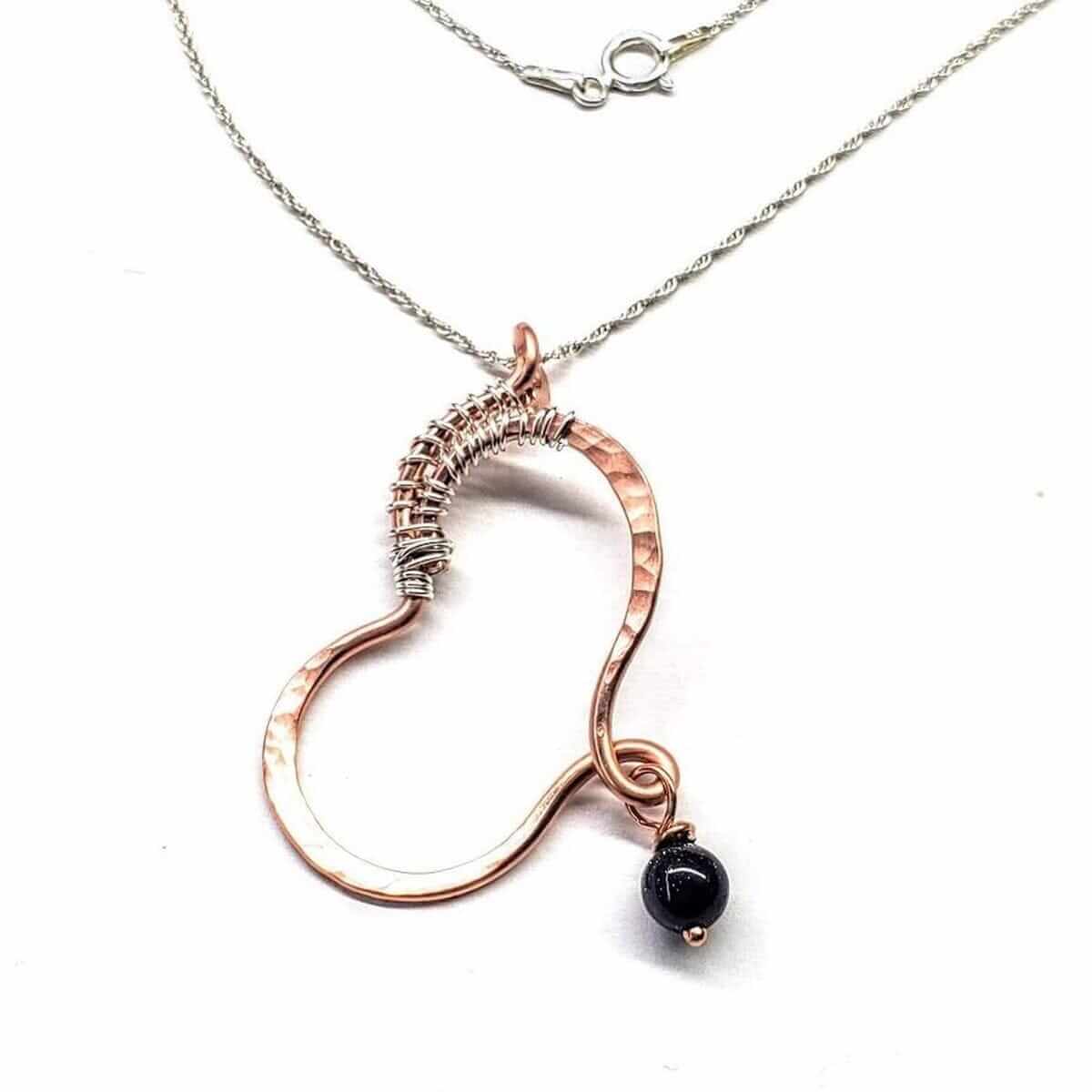 Copper Butterfly Wing Hammer Textured Necklace Alexa Martha