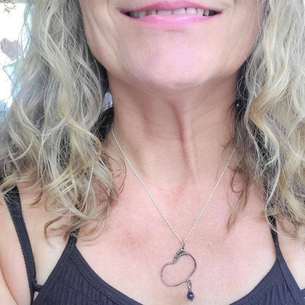 Copper Butterfly Wing Hammer Textured Necklace Alexa Martha