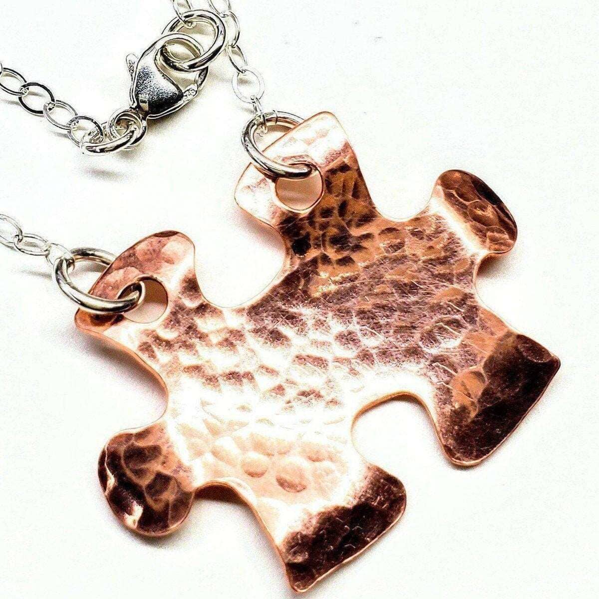 Handmade Hammered Copper Puzzle Piece Necklace Alexa Martha Designs