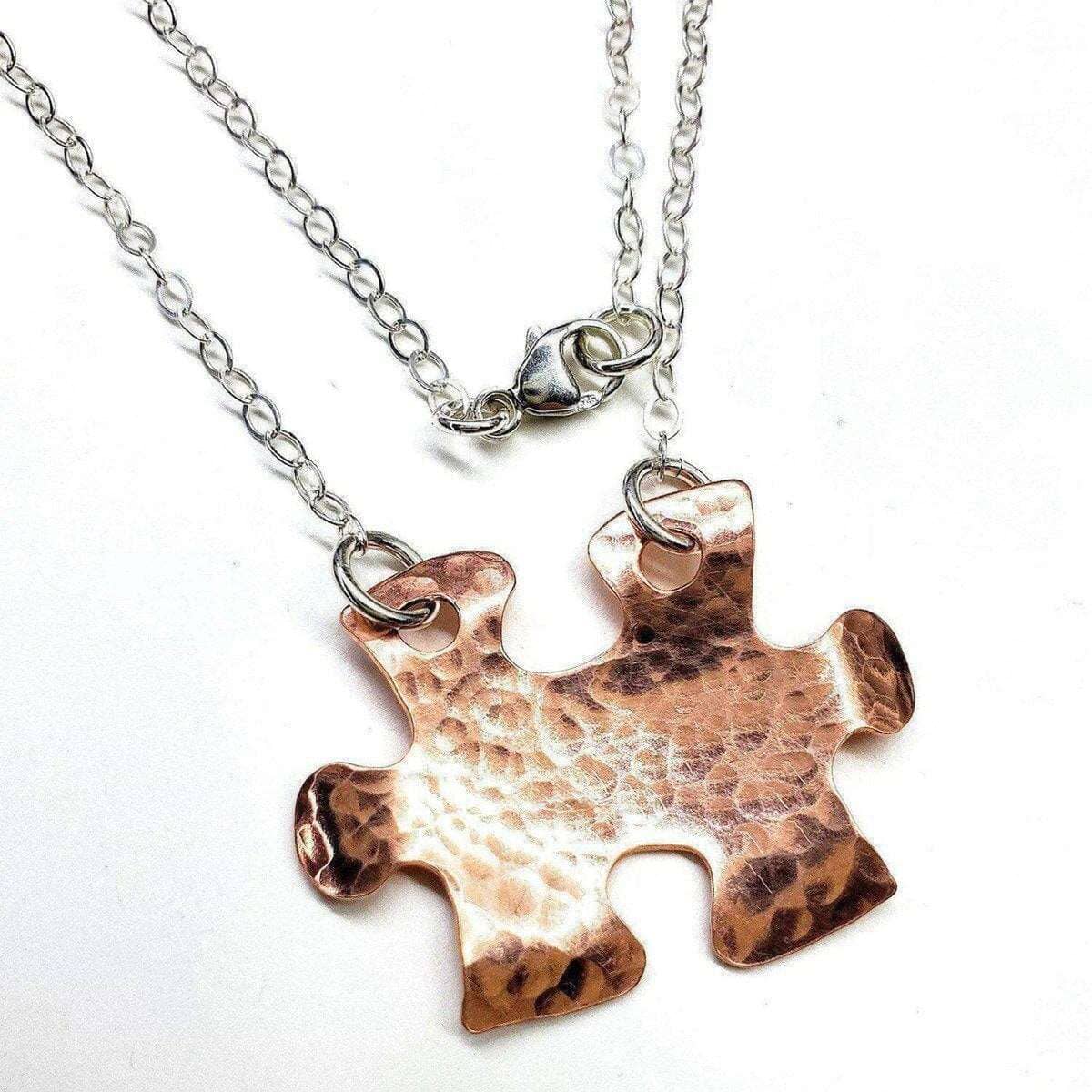 Handmade Hammered Copper Puzzle Piece Necklace Alexa Martha Designs